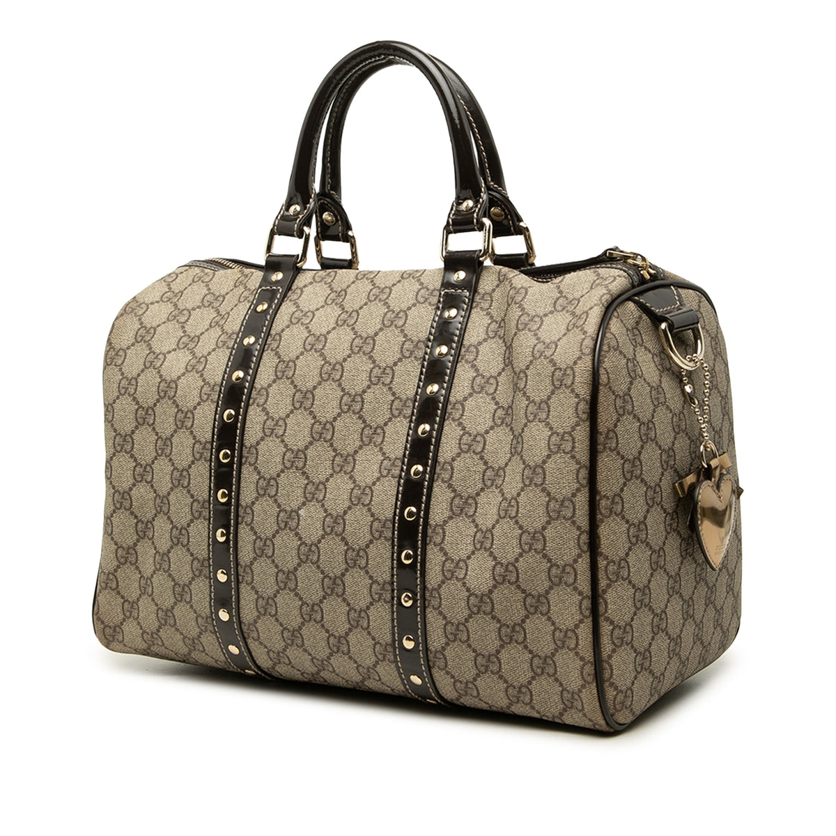 Gucci Medium GG Supreme Guccissima Heart Patches Joy Boston Bag