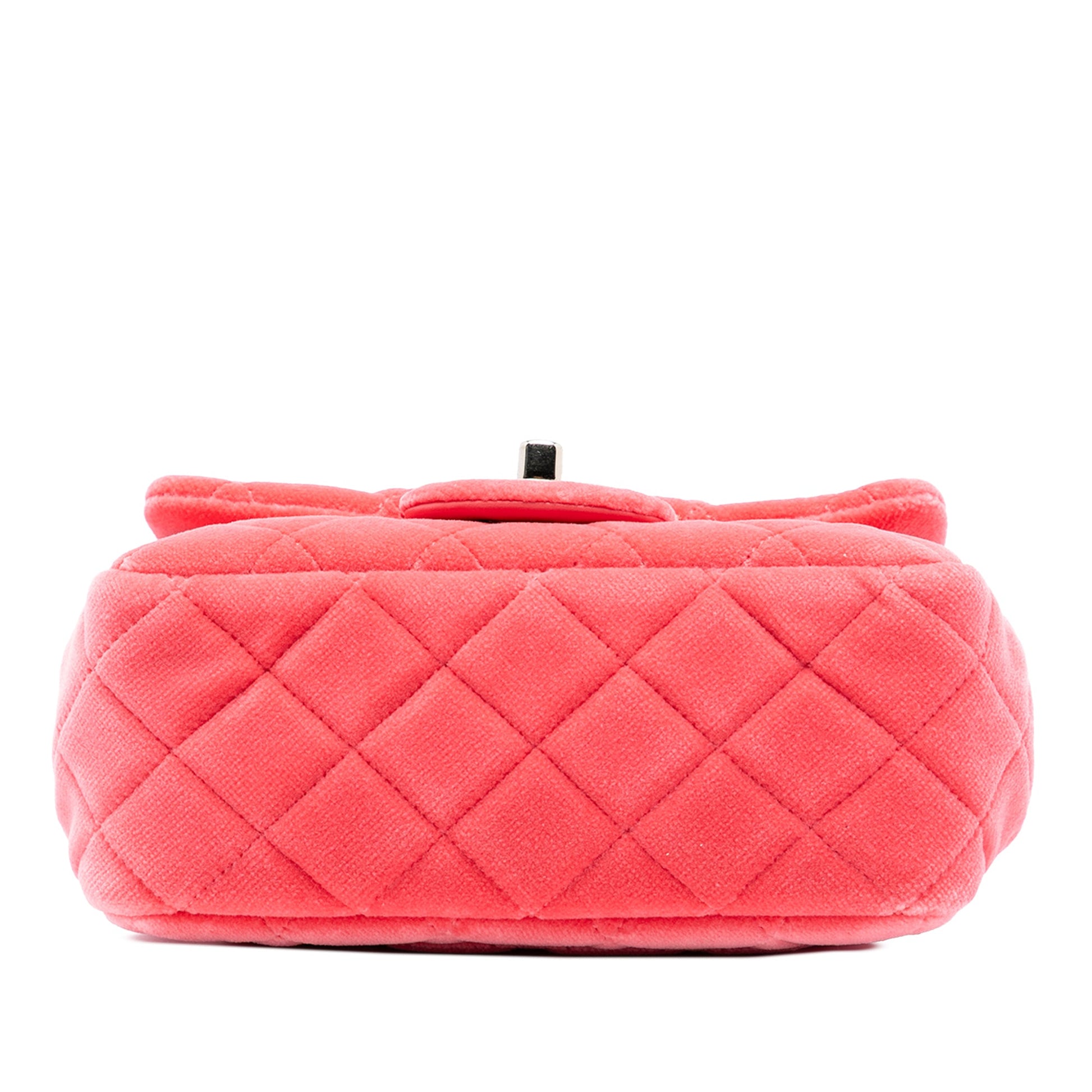 Chanel Mini Square Classic Velvet Pearl Crush Single Flap