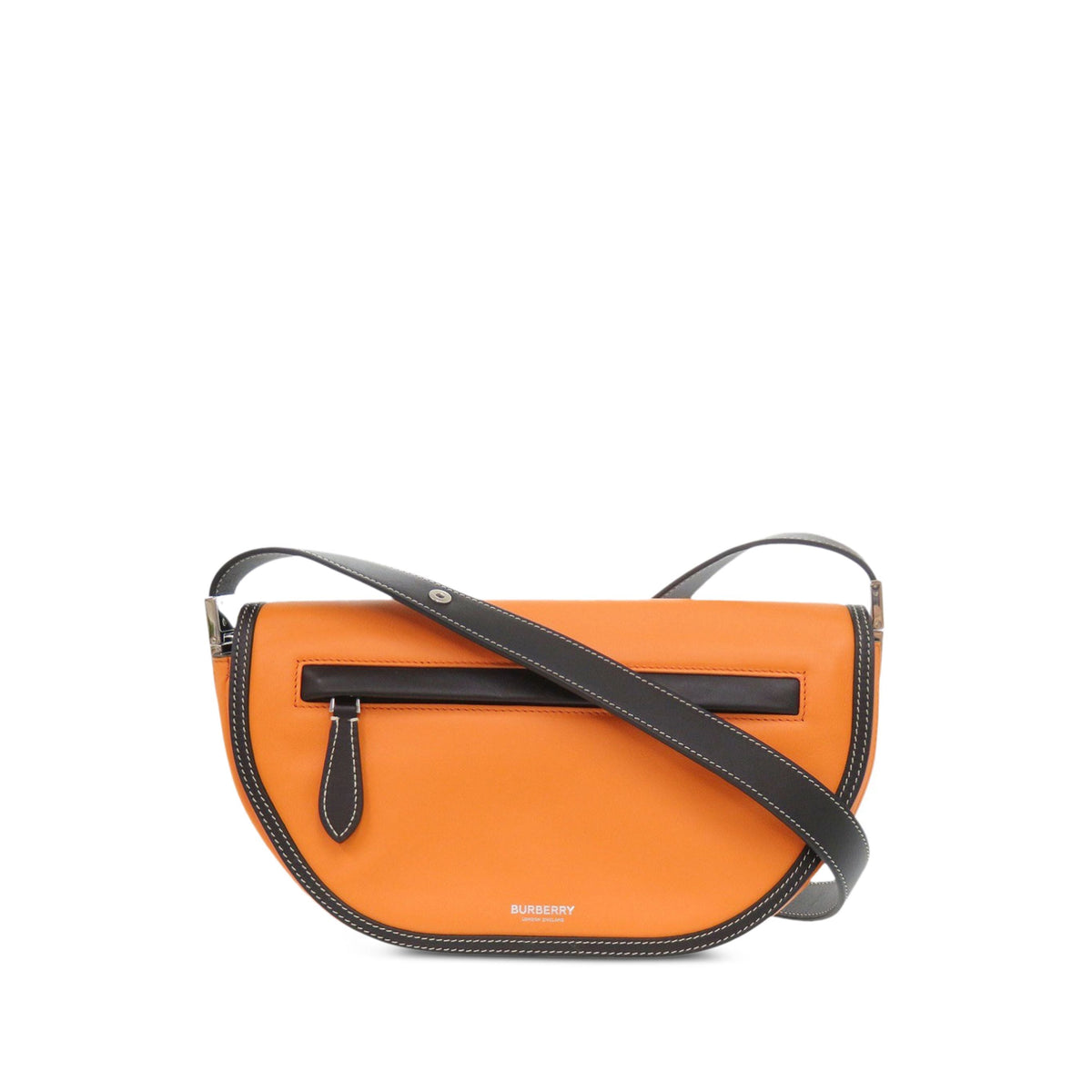 Burberry Small Leather Olympia Shoulder Bag — Orange