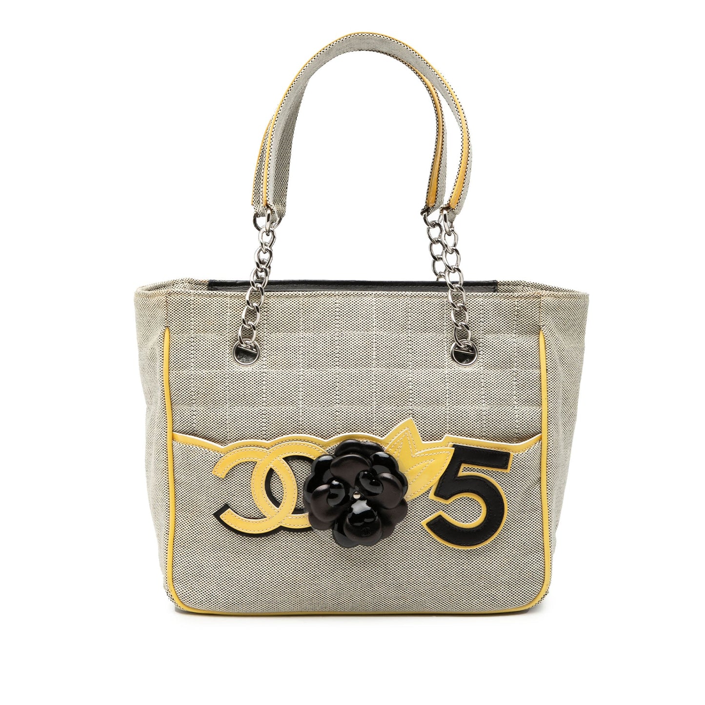 Chanel CC Camellia No. 5 Choco Bar Canvas Tote