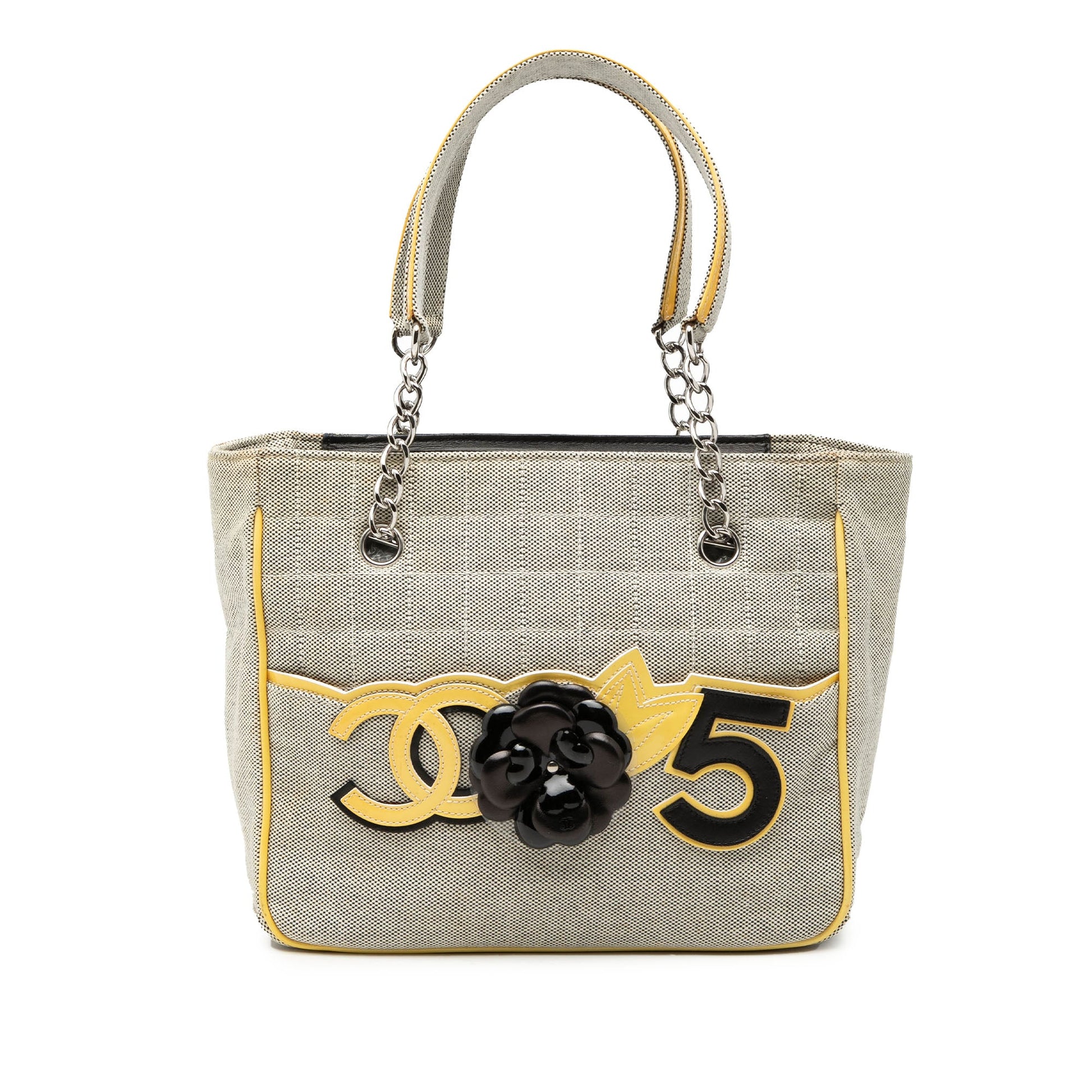 Chanel CC Camellia No. 5 Choco Bar Canvas Tote