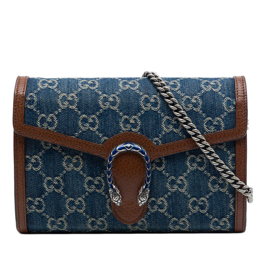 Gucci GG Denim Dionysus Wallet on Chain