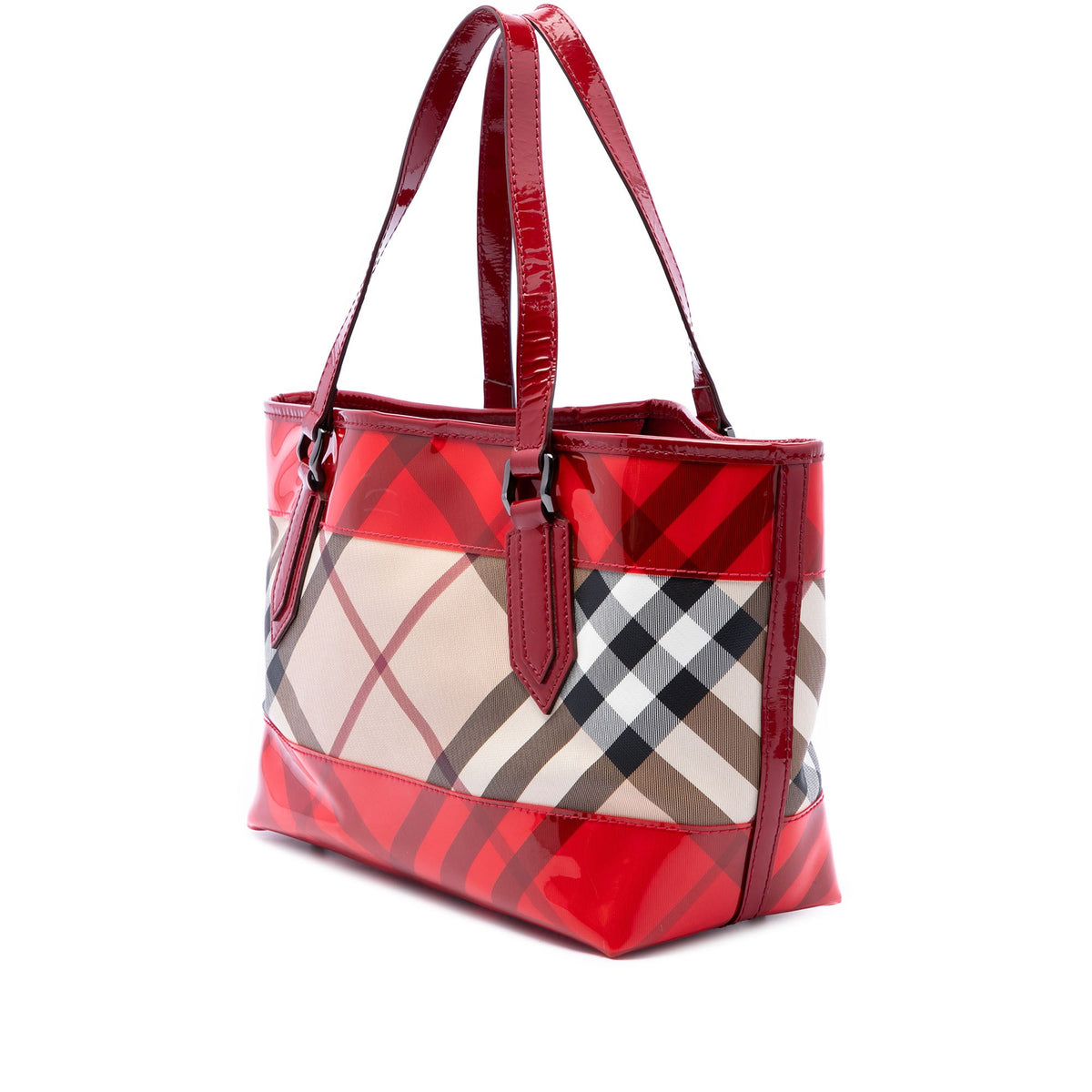 Burberry Vinyl Trimmed Supernova Check Coated Canvas Tote
