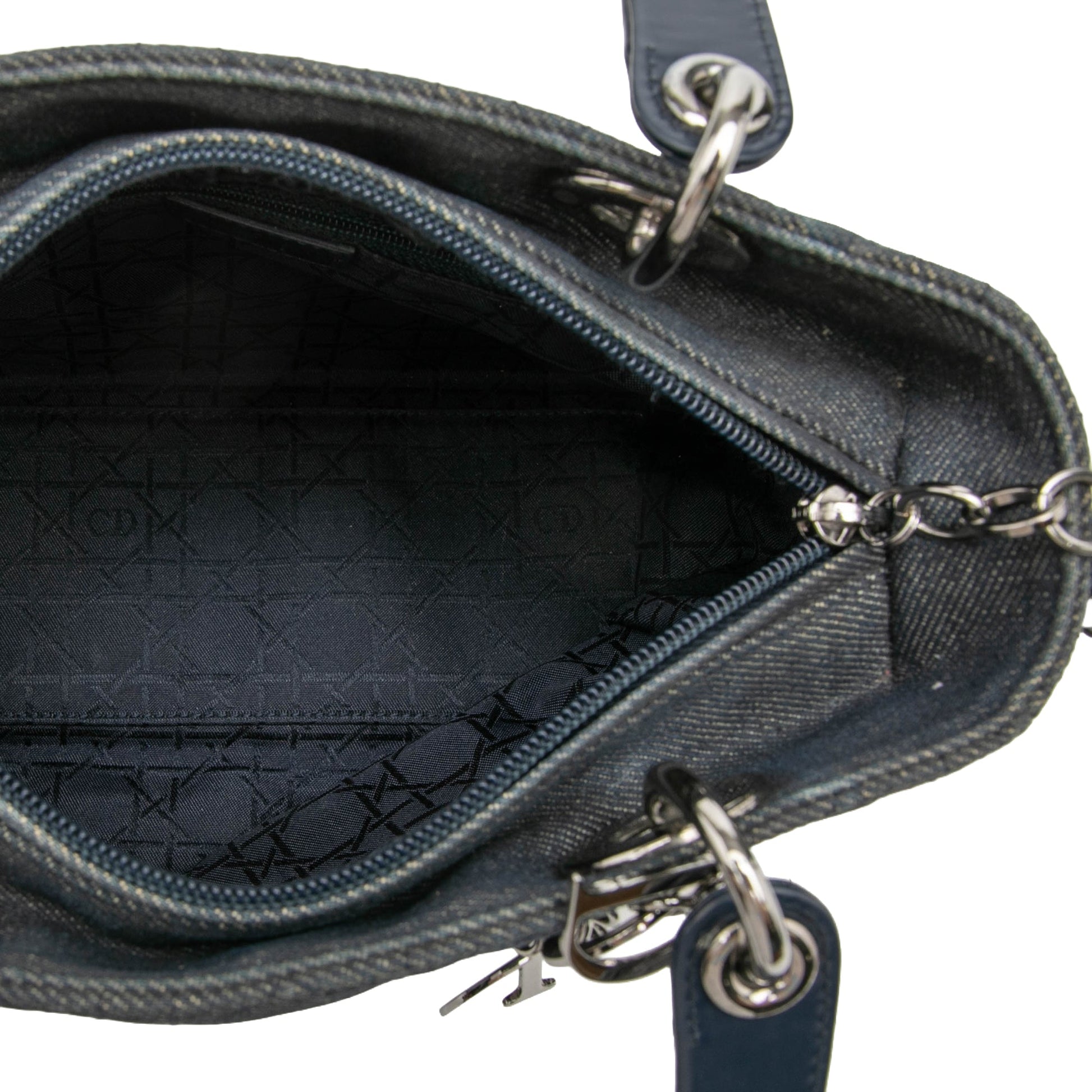 Dior Medium Denim Cannage Lady Dior