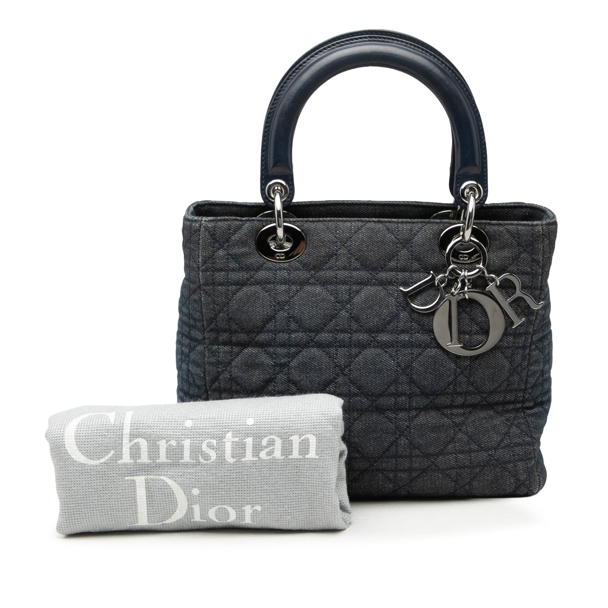 Dior Medium Denim Cannage Lady Dior