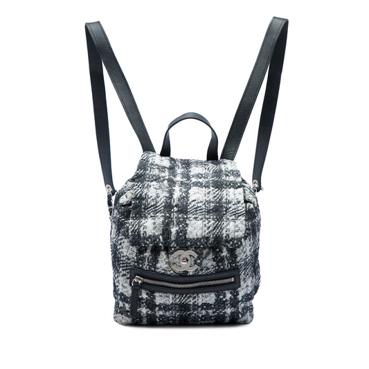 Chanel CC Nylon Tweed Printed Backpack