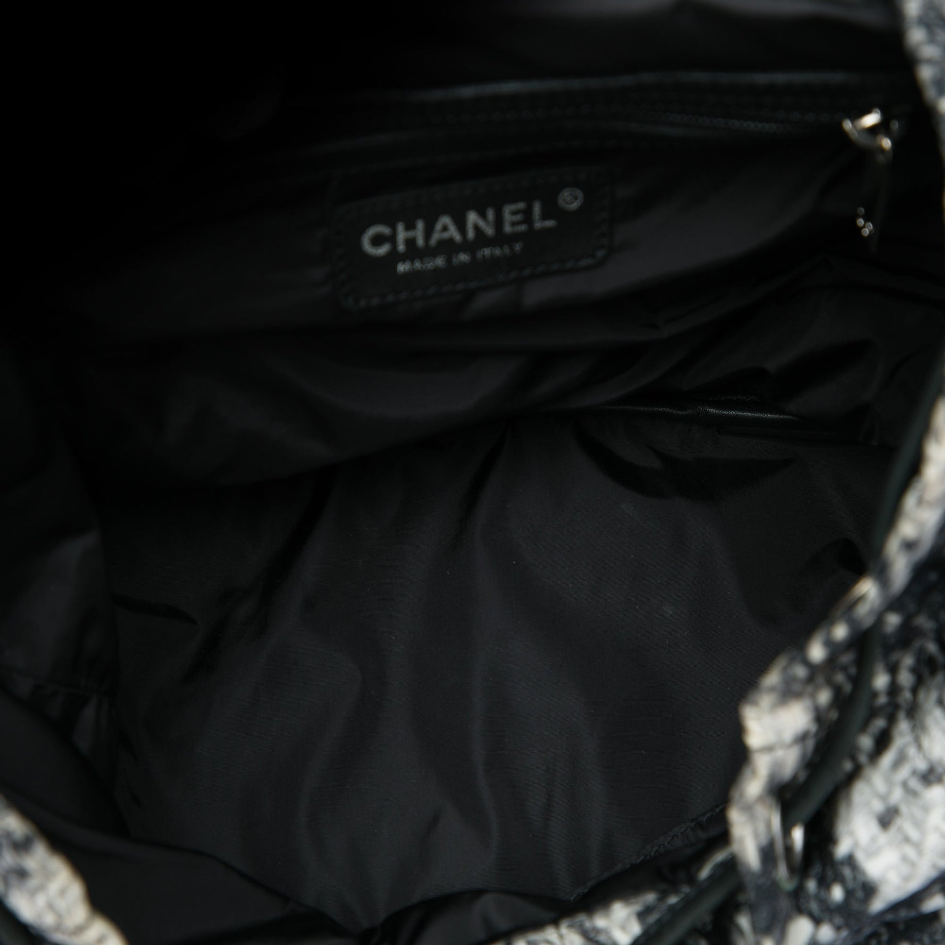 Chanel CC Nylon Tweed Printed Backpack