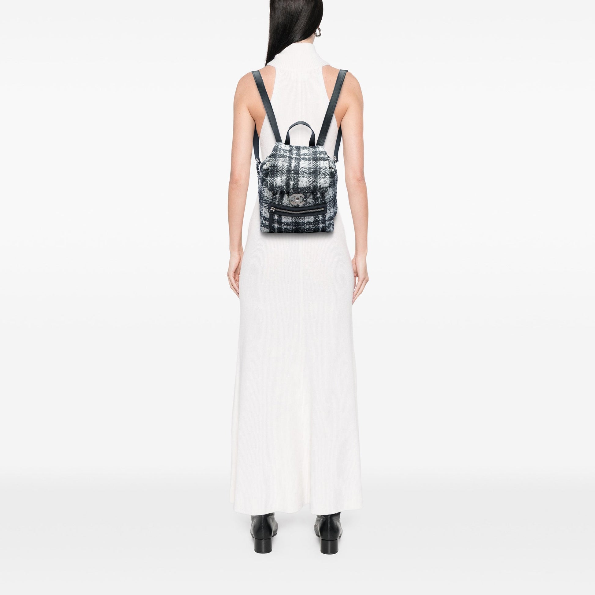 Chanel CC Nylon Tweed Printed Backpack