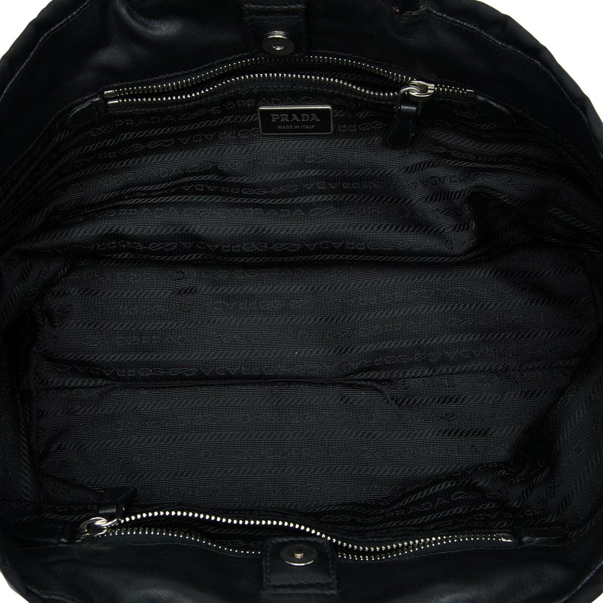 Prada Tessuto Fiocco Bow Tote — Black