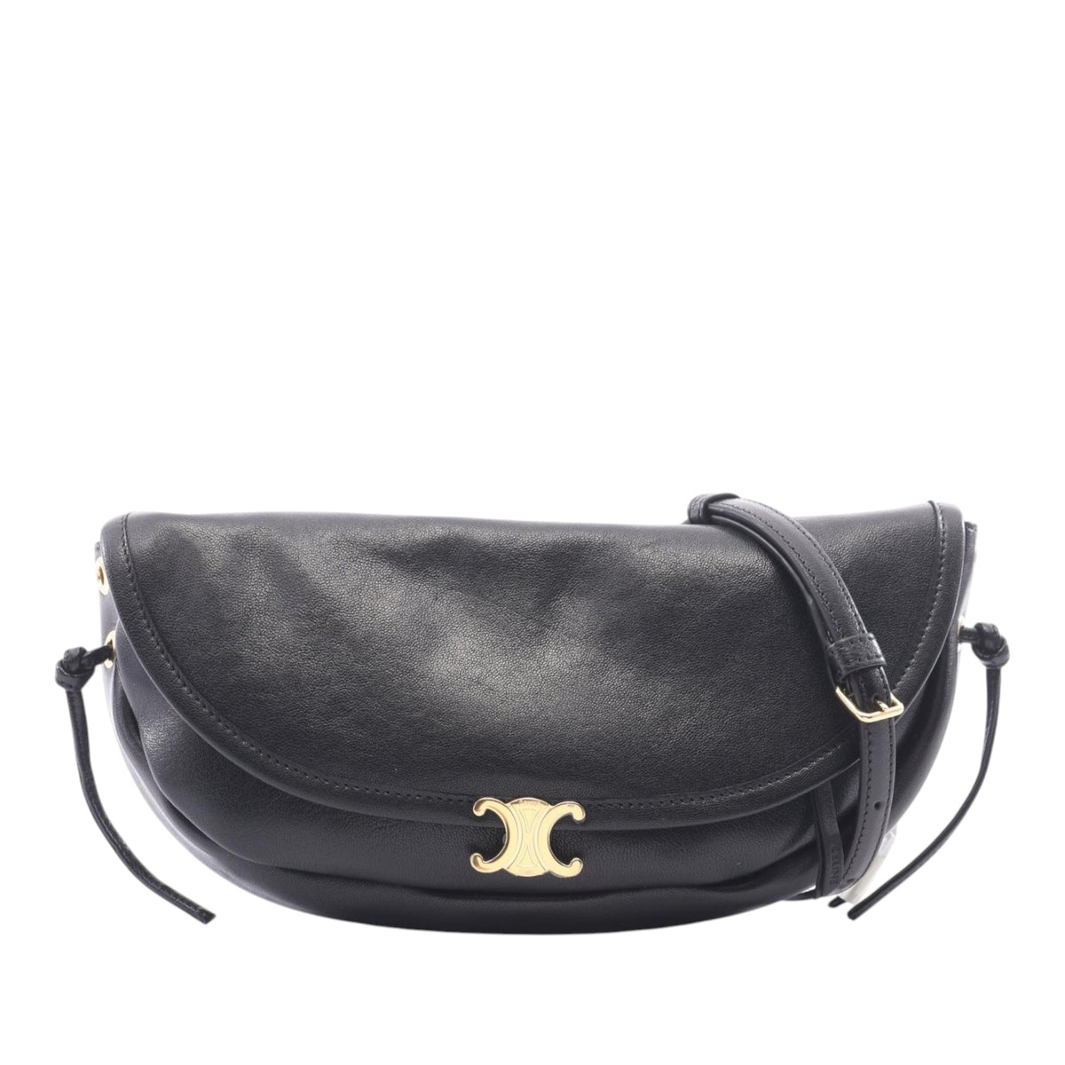 Celine Leather Triomphe Little Half Moon Soft Bag