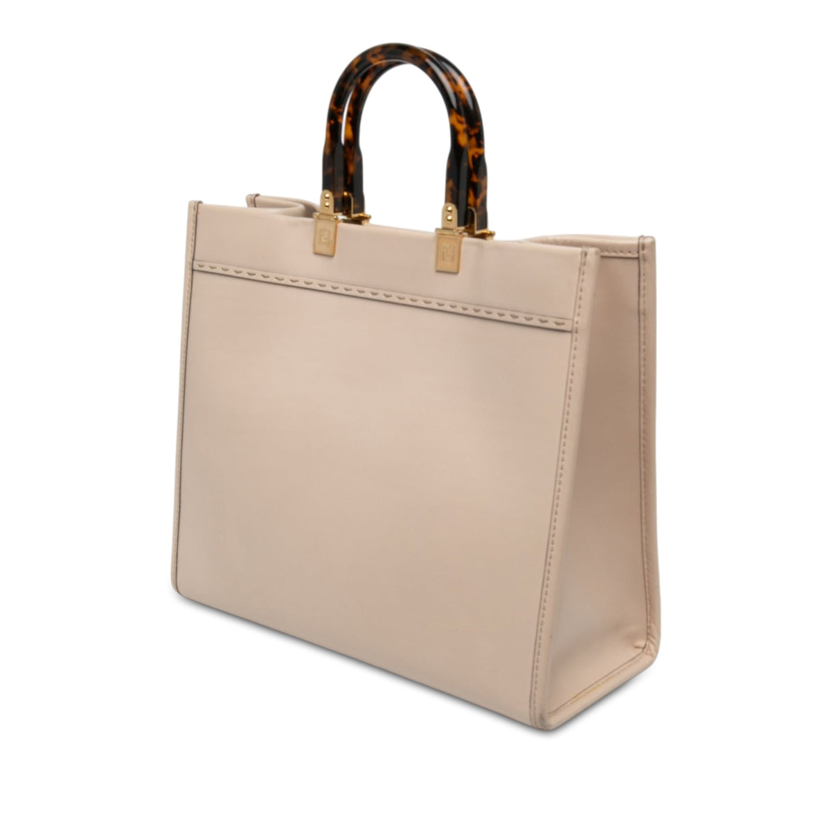 Fendi Medium Leather Sunshine Shopper Tote — Beige