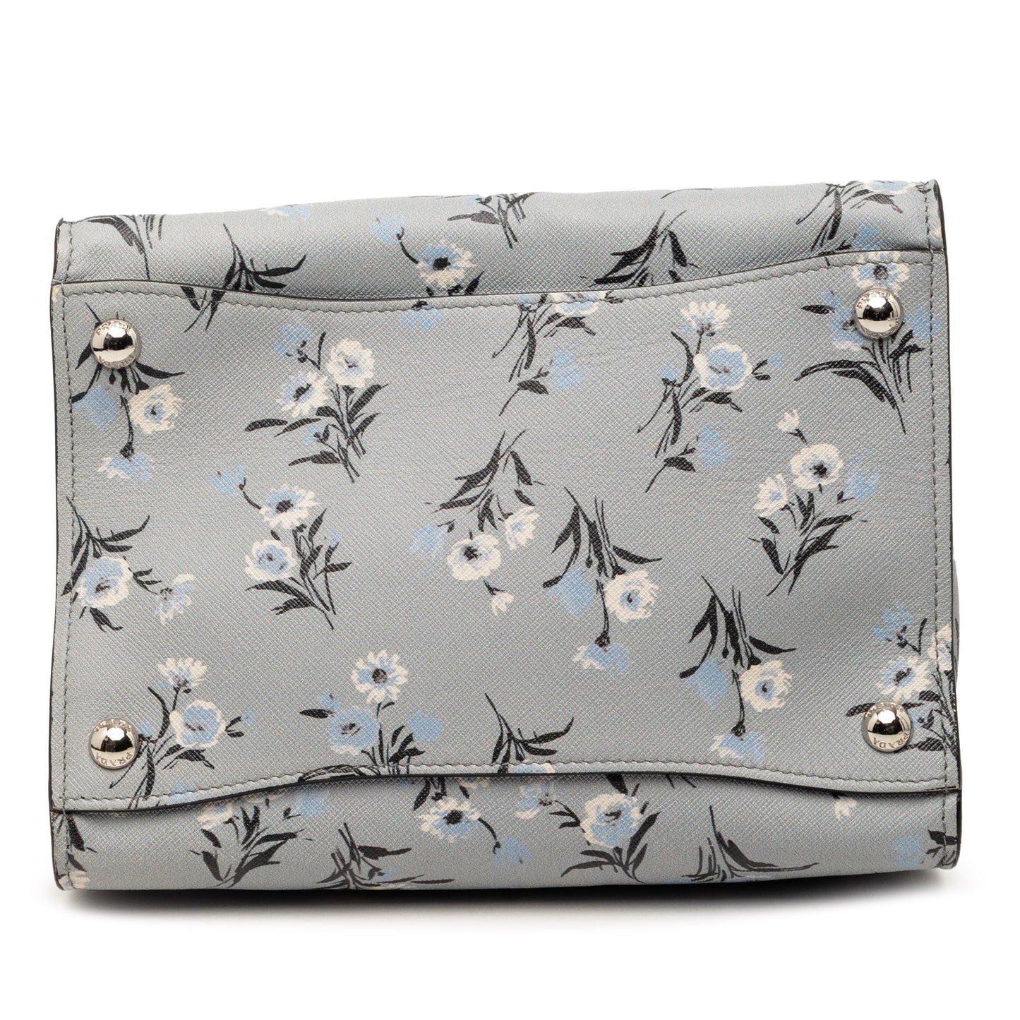 Saffiano Floral Print Twin Pocket Satchel