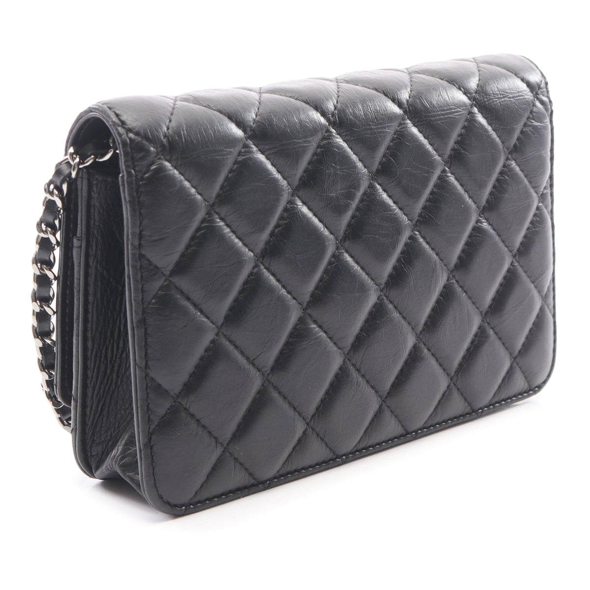 Chanel CC Quilted Aged Calfskin Tassel Wallet On Chain