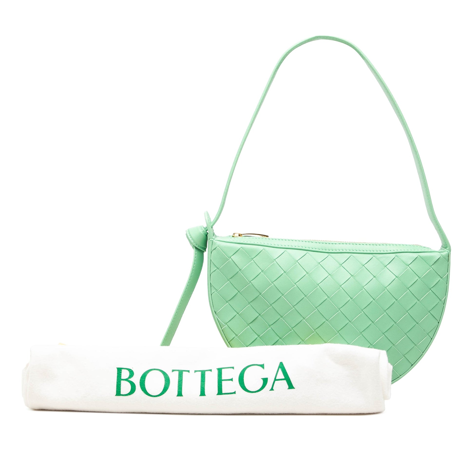 Bottega Veneta Mini Leather Intrecciato Sunrise Hobo