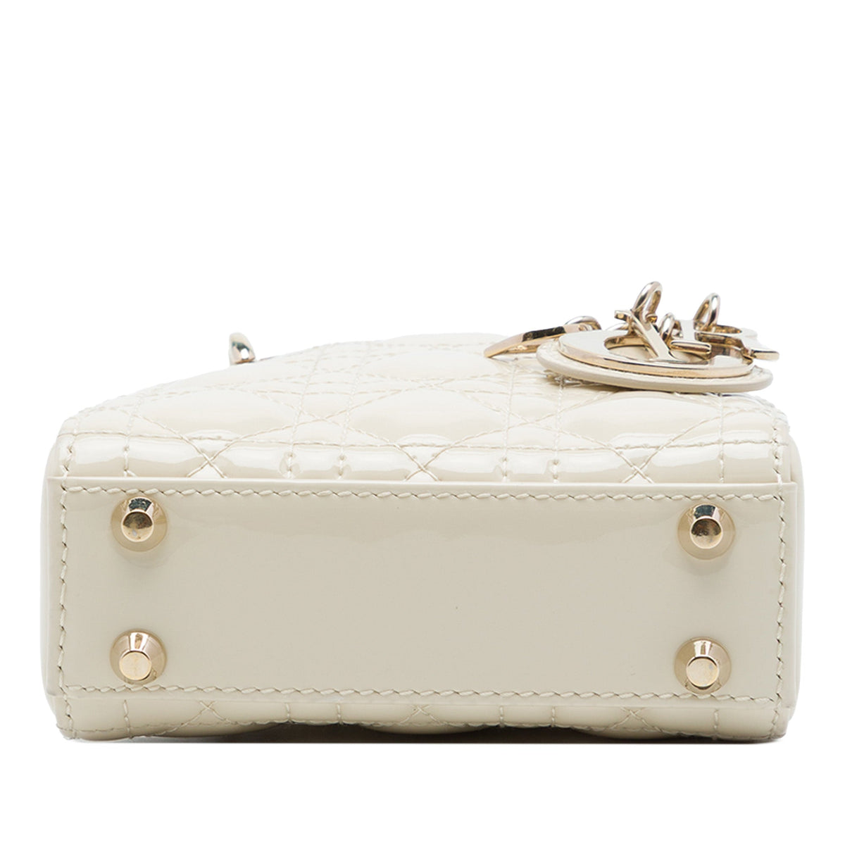Dior Micro Patent Cannage Lady Dior — White