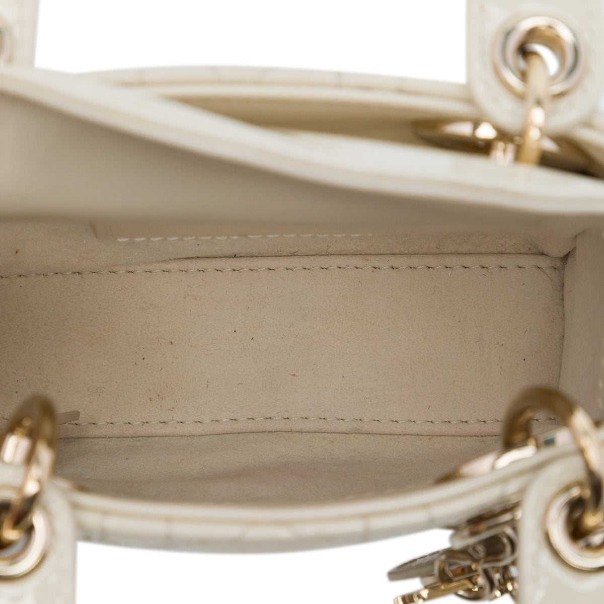 Dior Micro Patent Cannage Lady Dior — White