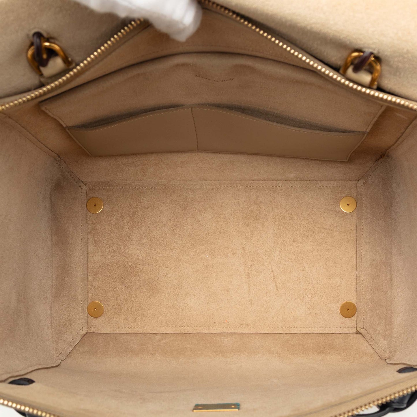 Celine Mini Tricolor Grained Calfskin Belt Satchel