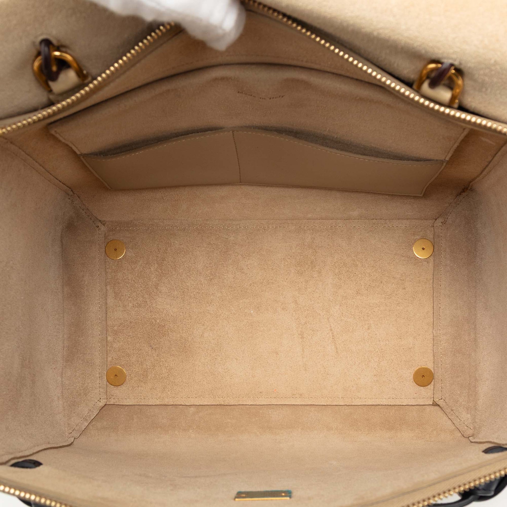 Celine Mini Tricolor Grained Calfskin Belt Satchel