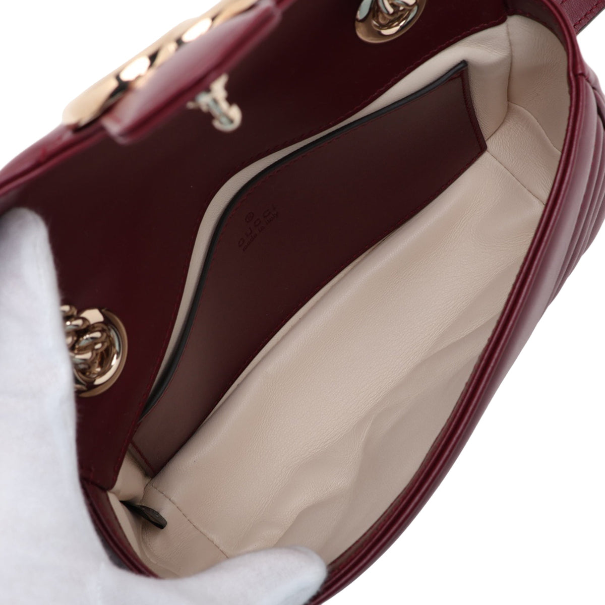 Gucci Small GG Marmont Matelasse Calfskin Shoulder Bag — Red