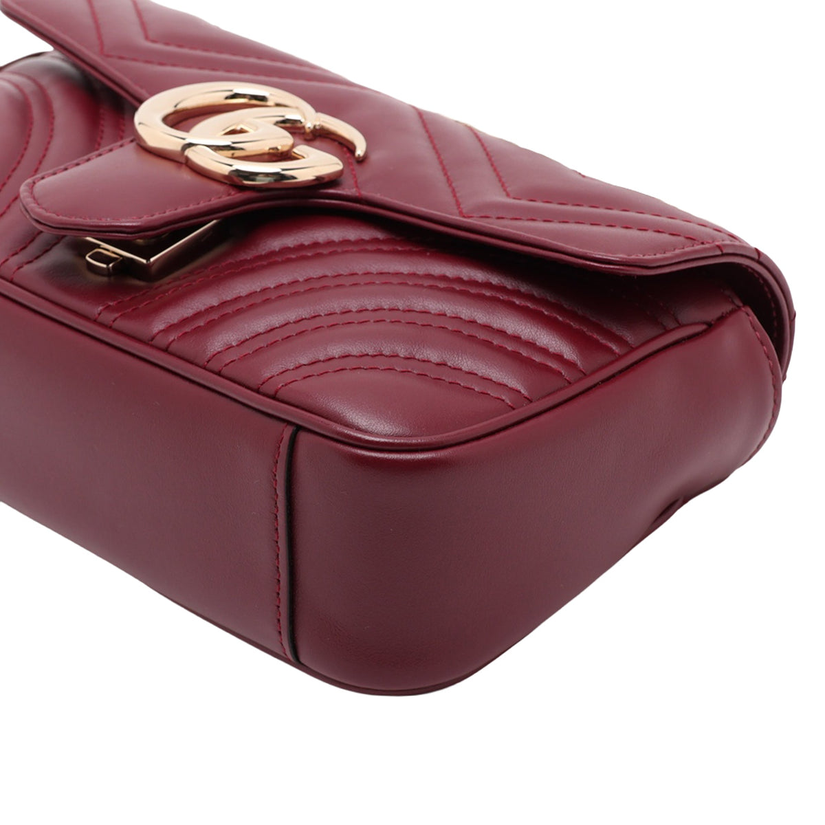 Gucci Small GG Marmont Matelasse Calfskin Shoulder Bag — Red