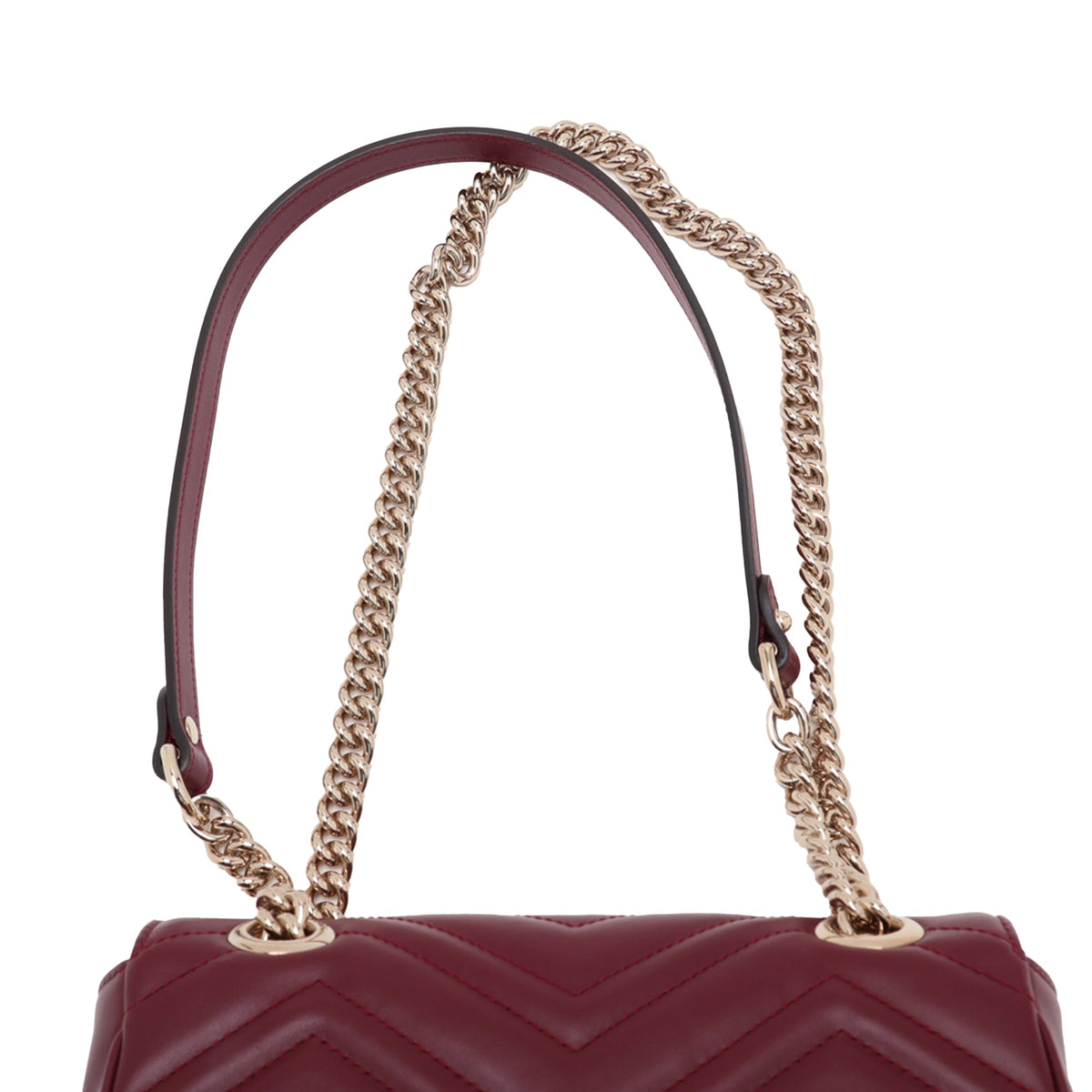 Gucci Small GG Marmont Matelasse Calfskin Shoulder Bag — Red