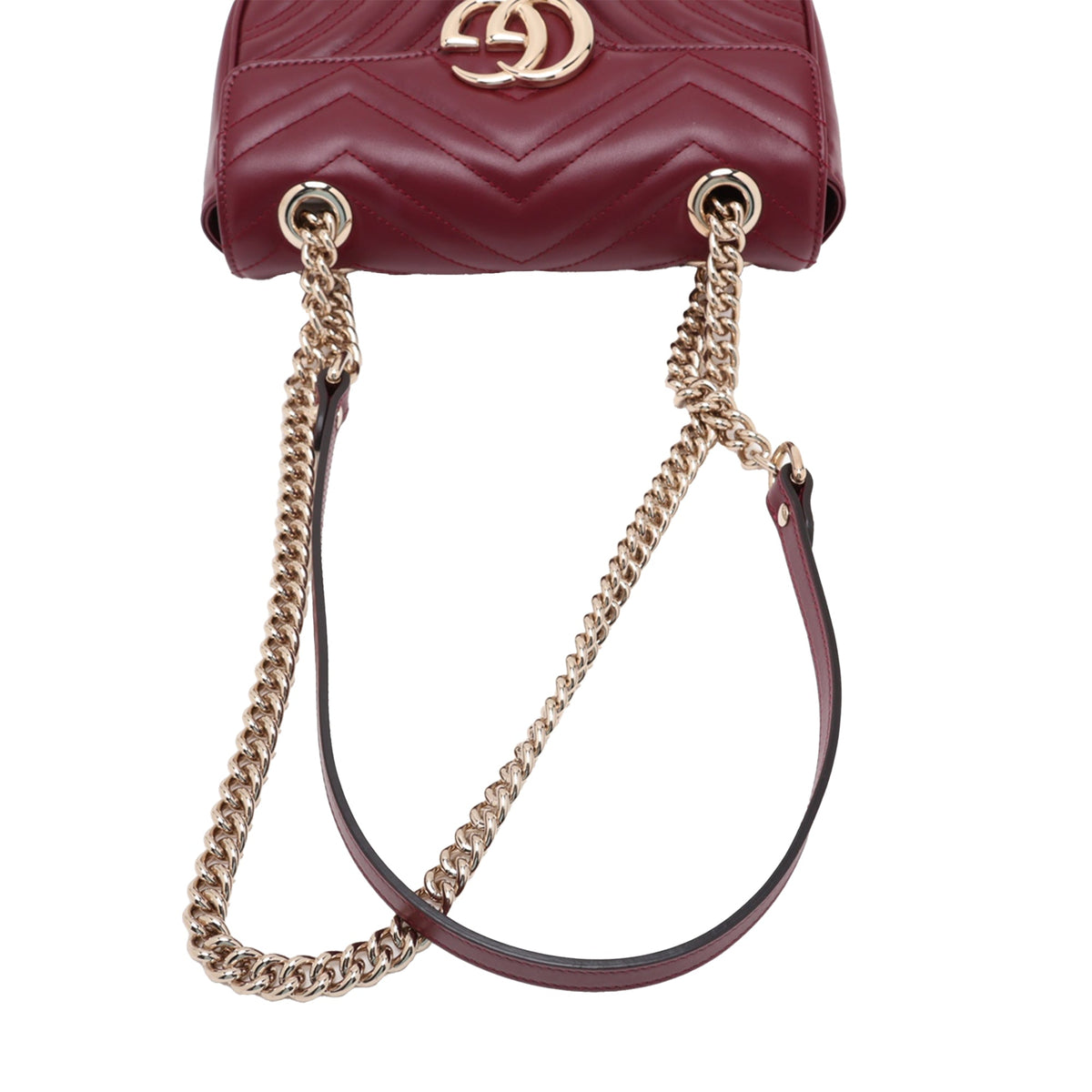 Gucci Small GG Marmont Matelasse Calfskin Shoulder Bag — Red