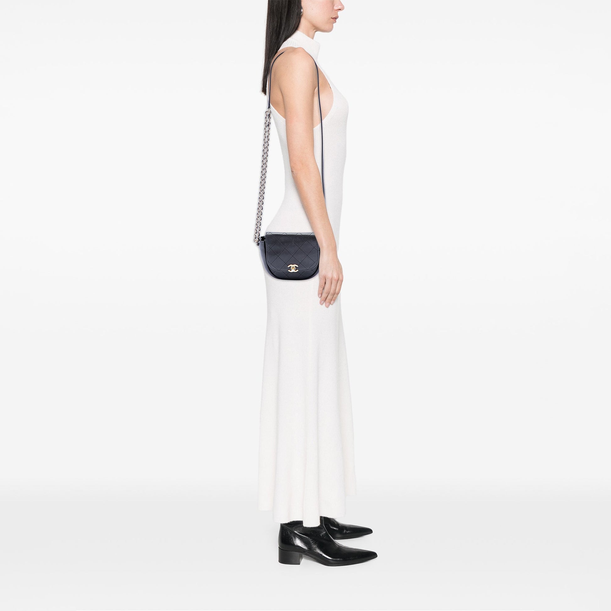 Chanel Small CC Quilted Lambskin Messenger Flap