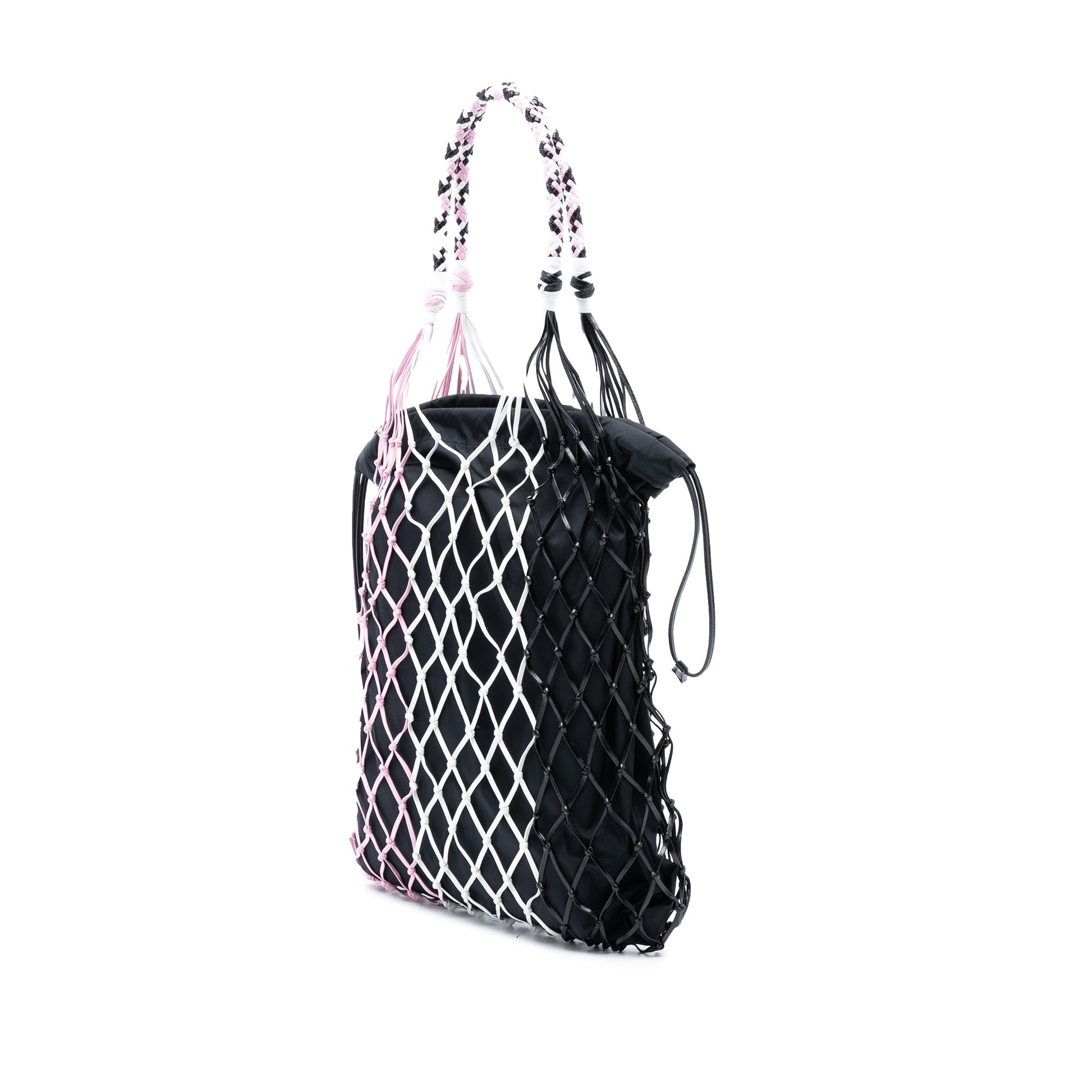 Prada Tessuto and Tricolor Rete Drawstring Tote