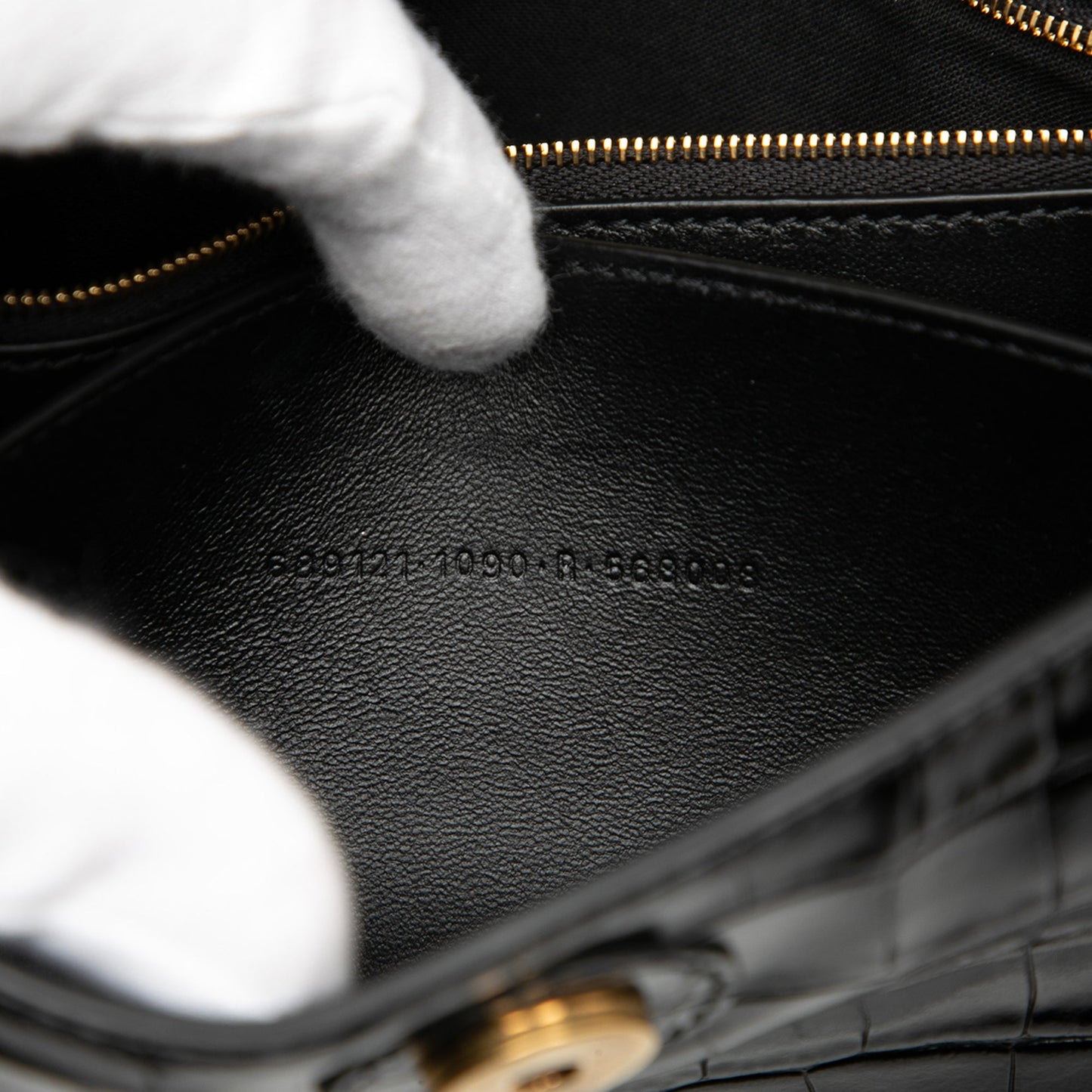 Balenciaga Croc Embossed Leather Downtown Crossbody XS