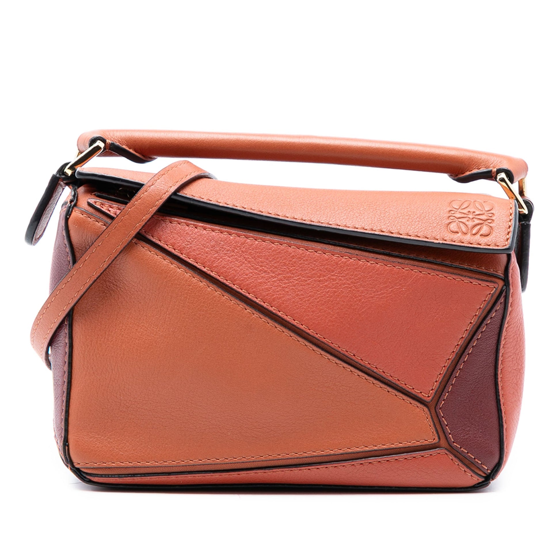LOEWE Mini Tricolor Calfskin Puzzle Satchel