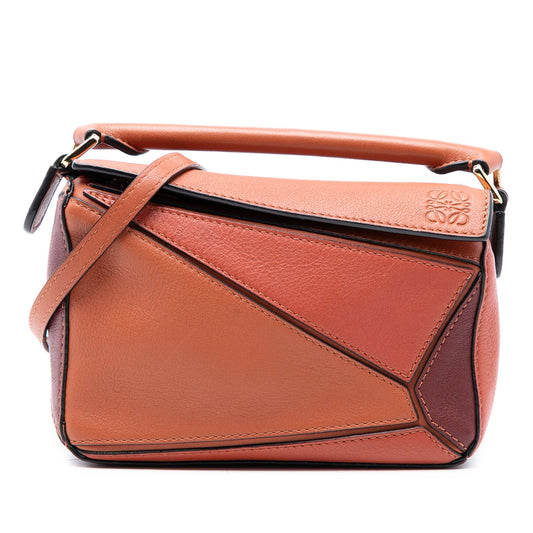 LOEWE Mini Tricolor Calfskin Puzzle Satchel