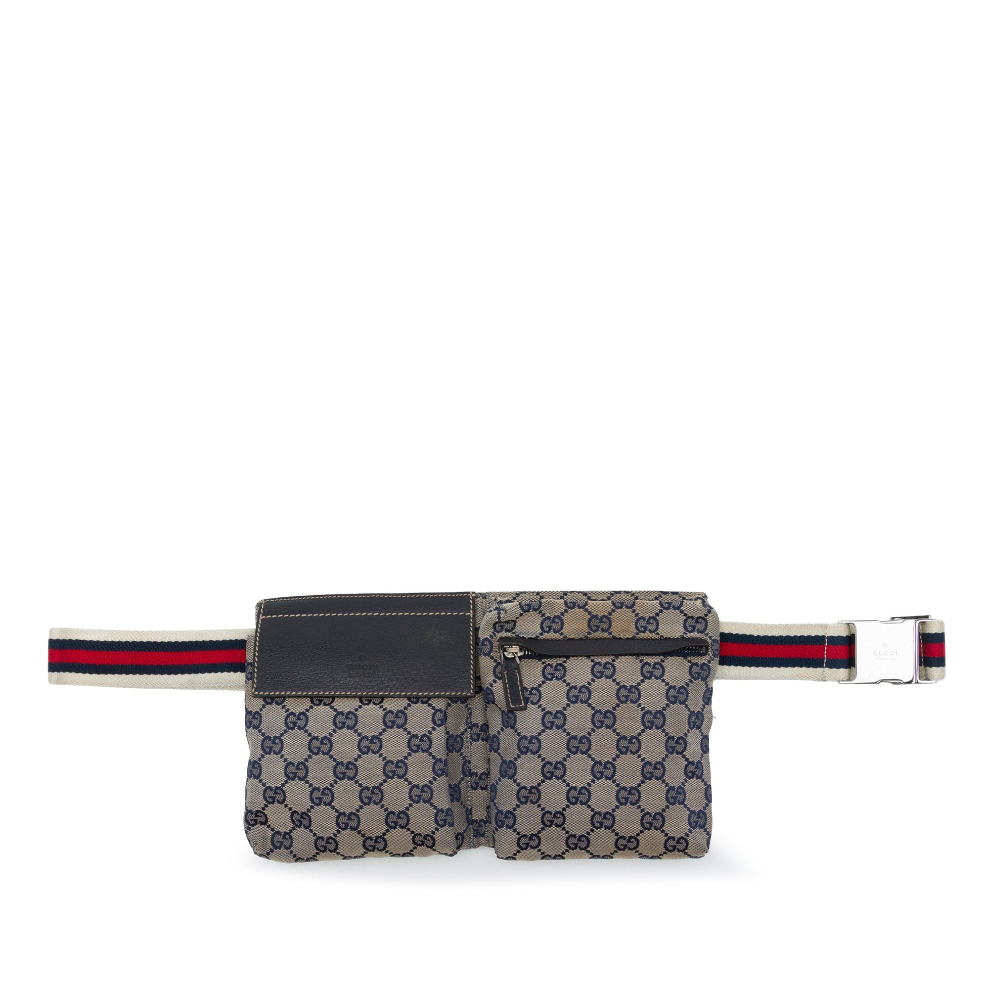 Gucci GG Canvas Web Double Pocket Belt Bag