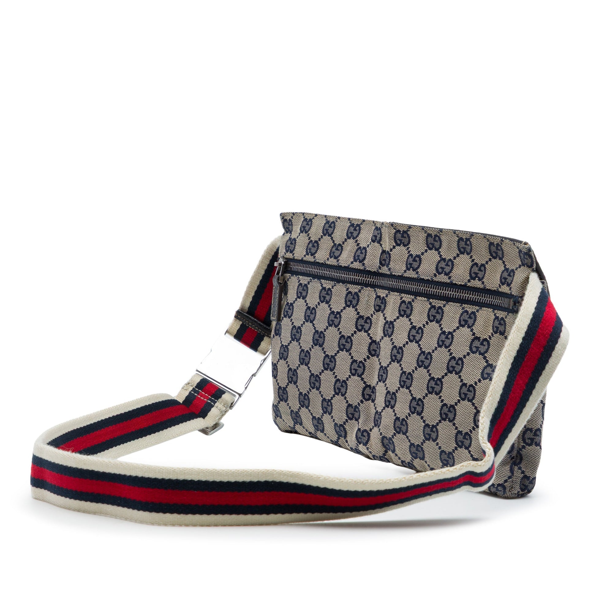 Gucci GG Canvas Web Double Pocket Belt Bag