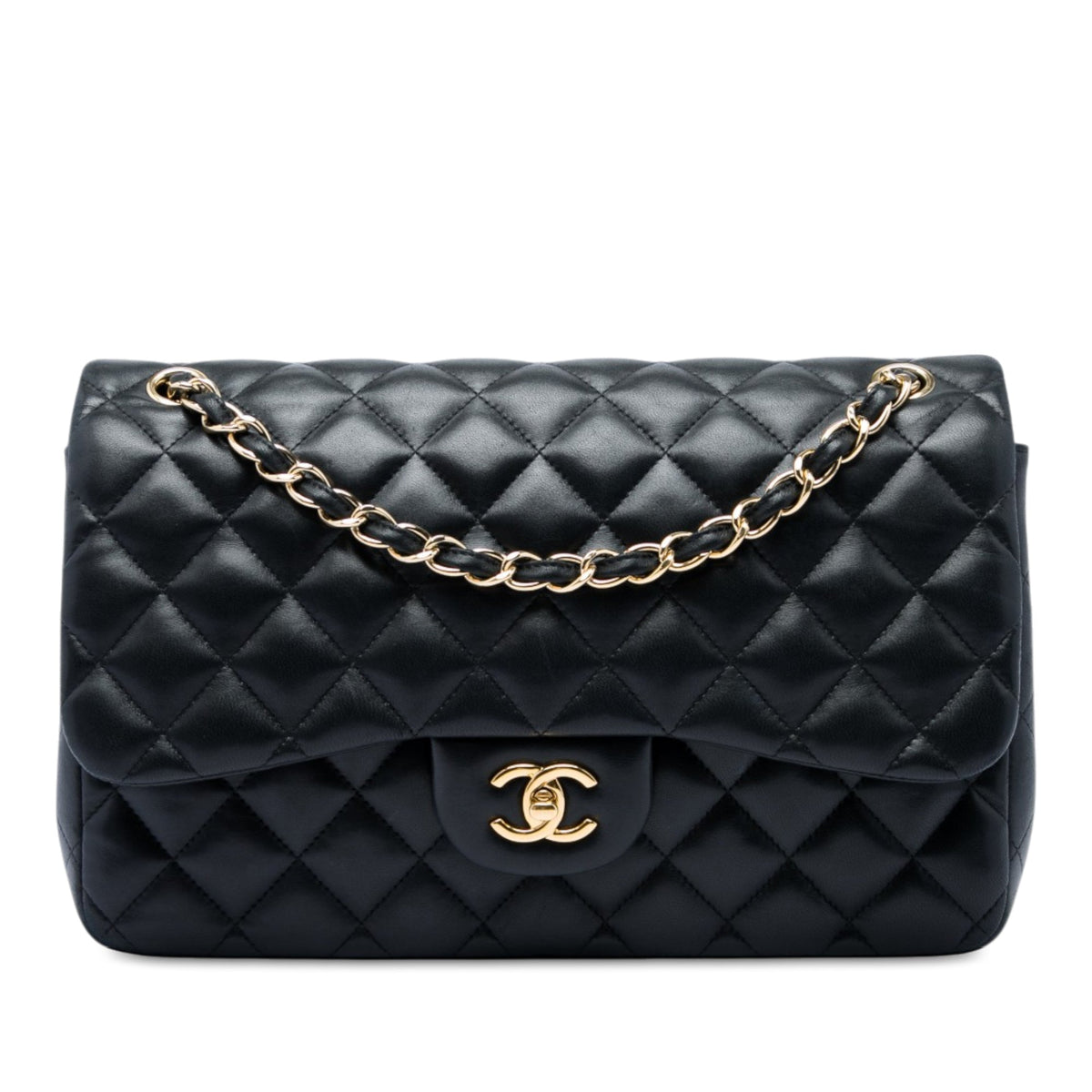 Chanel Jumbo Classic Lambskin Double Flap — Black