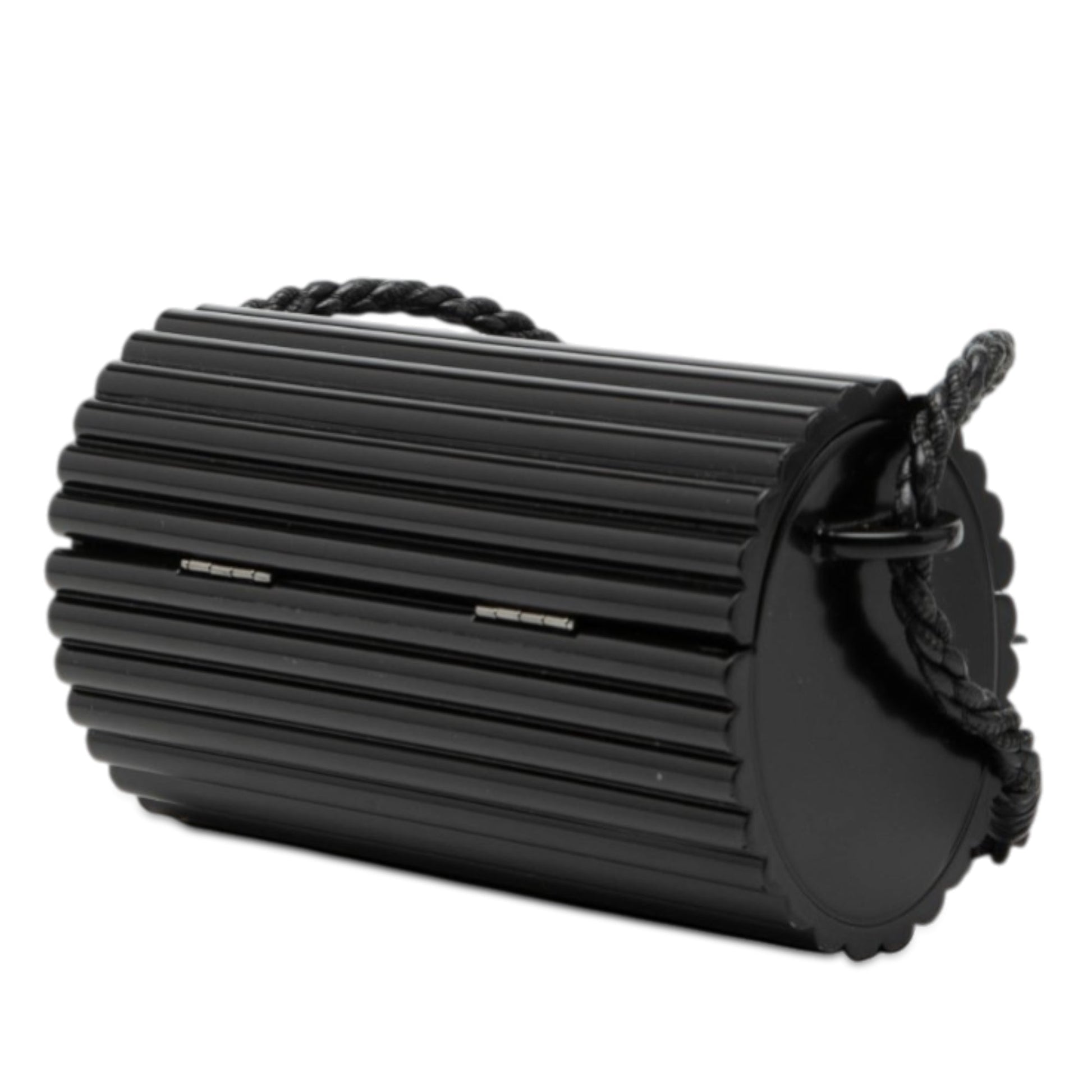 Ribbed Acrylic Lambskin Fringe Monogram Monochrome Opium Box Bag