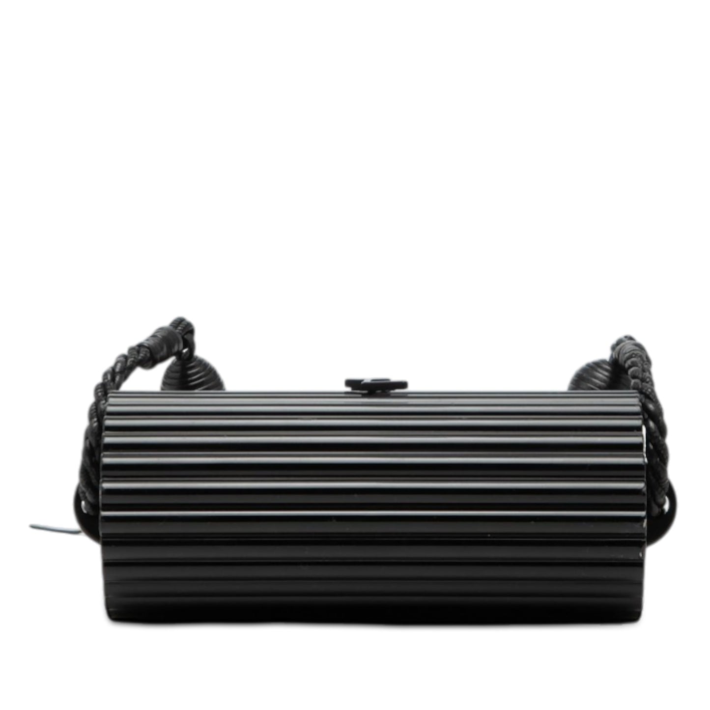 Ribbed Acrylic Lambskin Fringe Monogram Monochrome Opium Box Bag