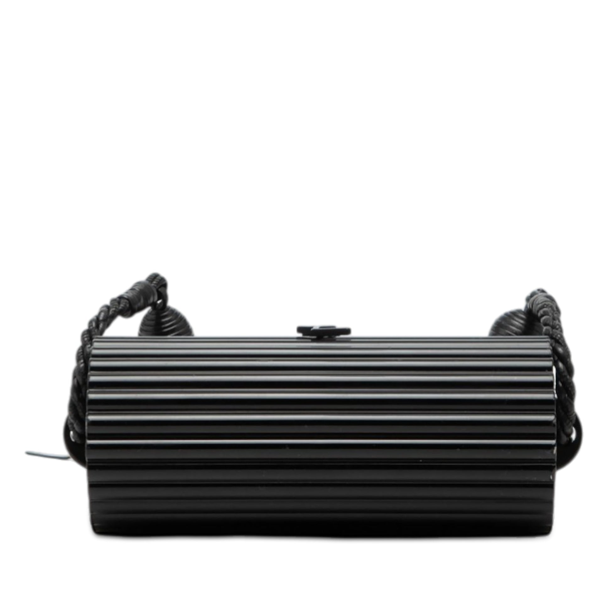 Ribbed Acrylic Lambskin Fringe Monogram Monochrome Opium Box Bag