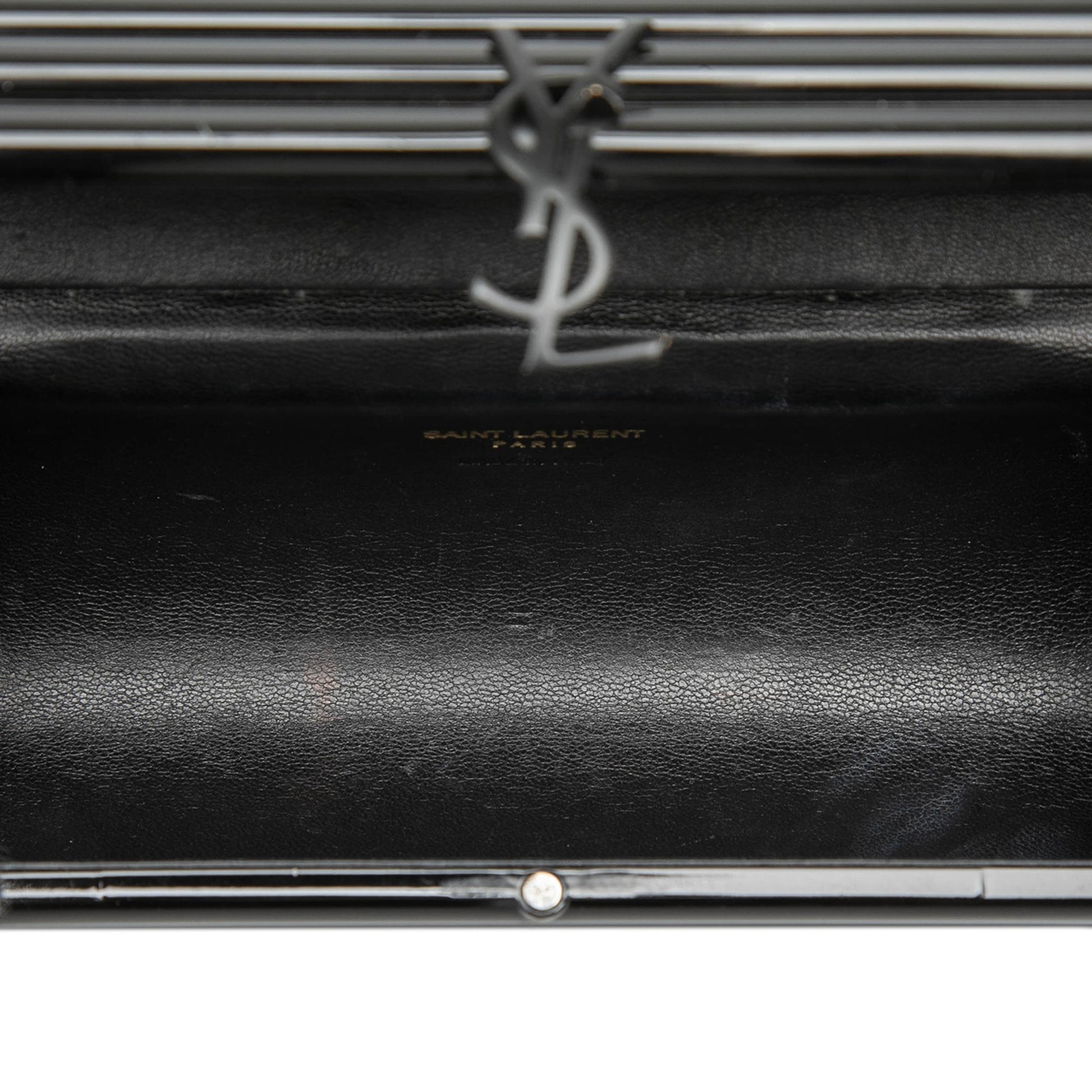 Ribbed Acrylic Lambskin Fringe Monogram Monochrome Opium Box Bag
