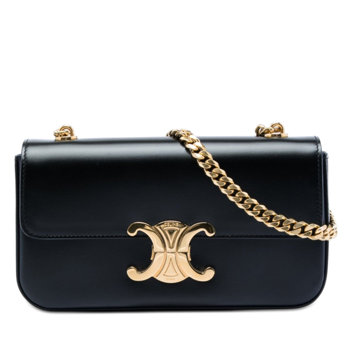 Celine Shiny Calfskin Claude Chain Shoulder Bag