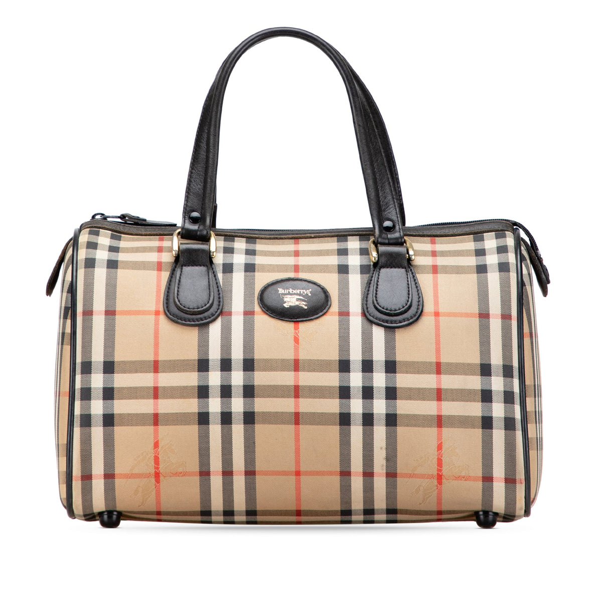 Burberry Haymarket Check Canvas Boston Bag