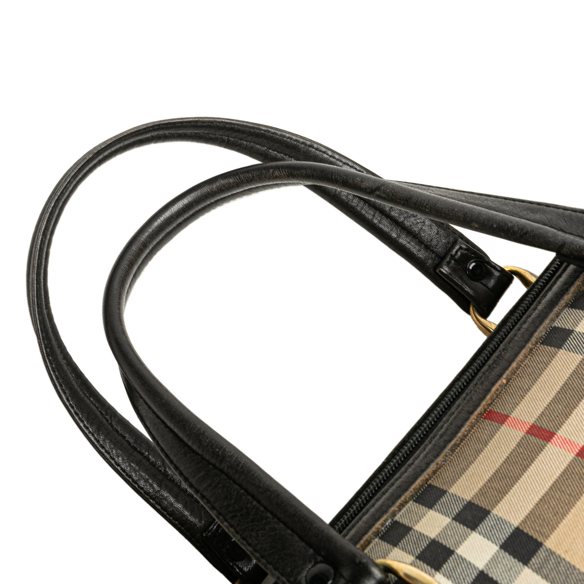 Burberry Haymarket Check Canvas Boston Bag