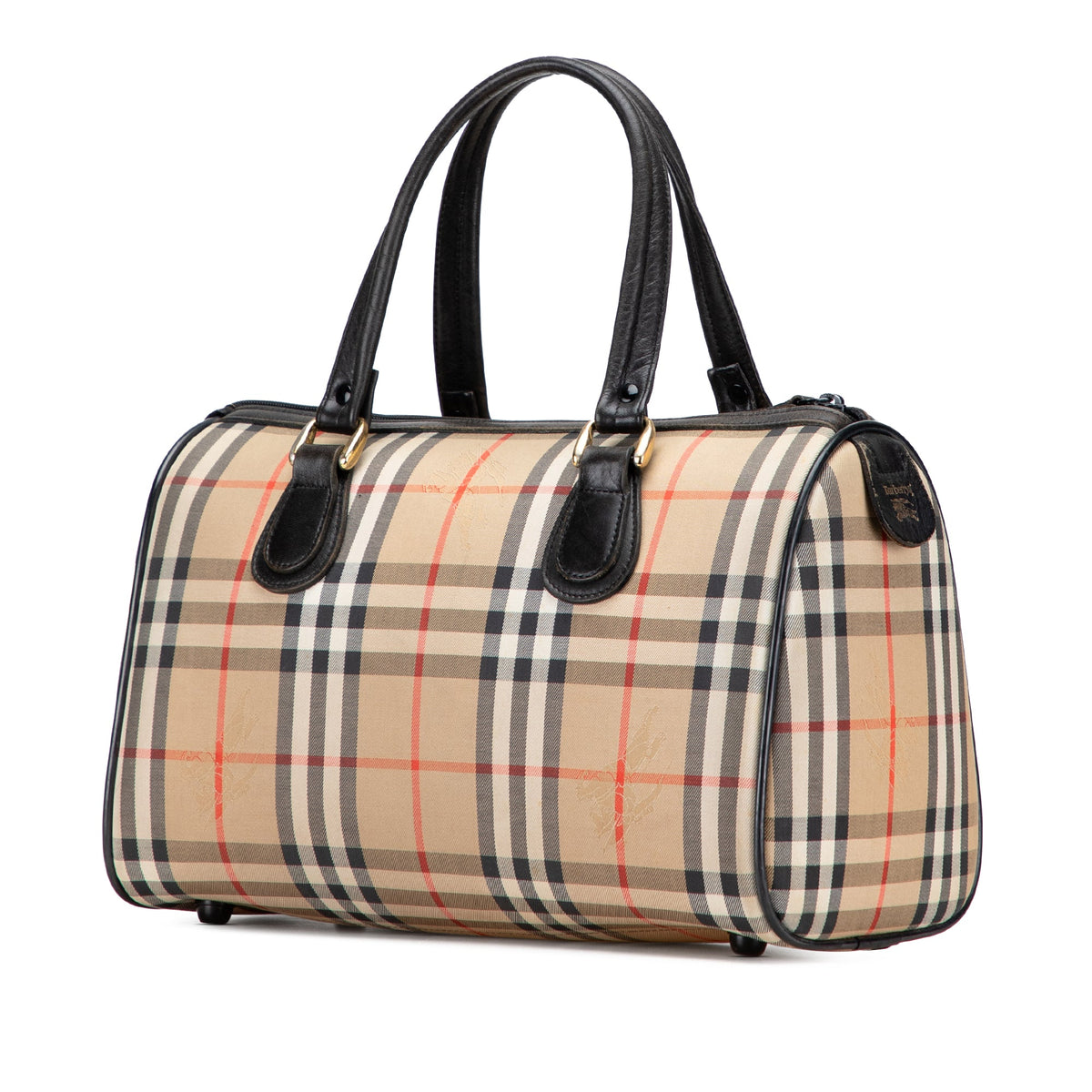 Burberry Haymarket Check Canvas Boston Bag