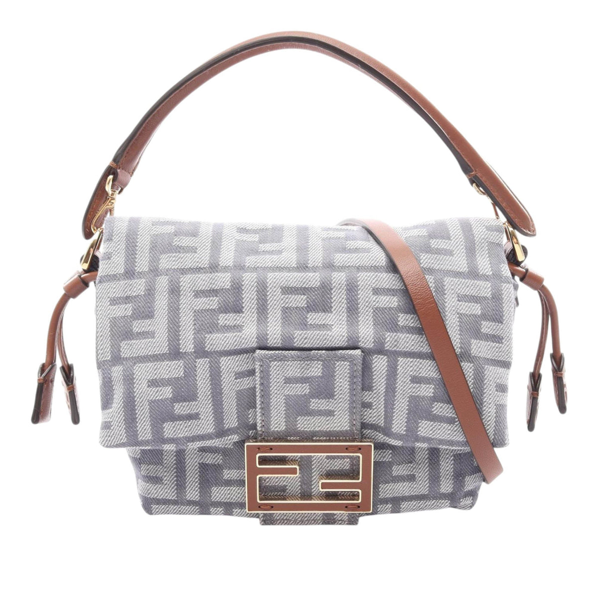 Fendi Zucca Canvas Mamma Baguette Satchel