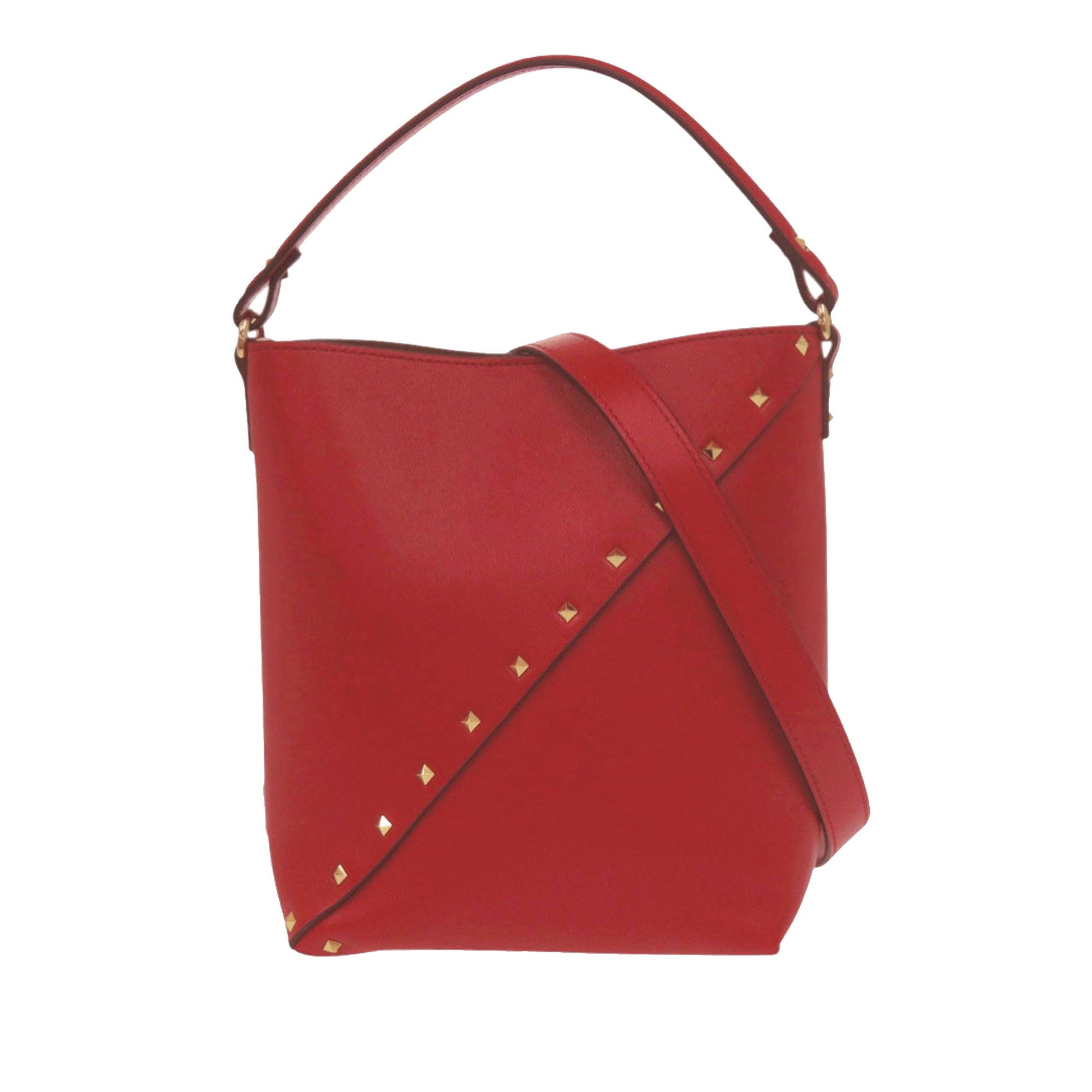 Valentino Leather Rockstud Wispy Bucket Bag