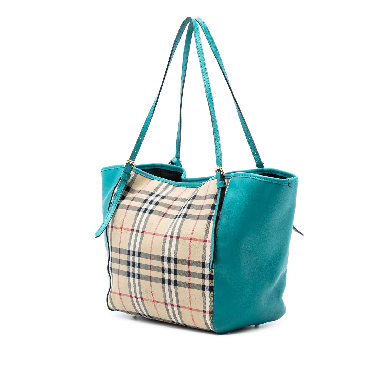 Burberry Small Haymarket Check Canvas and Leather Canterbury Tote