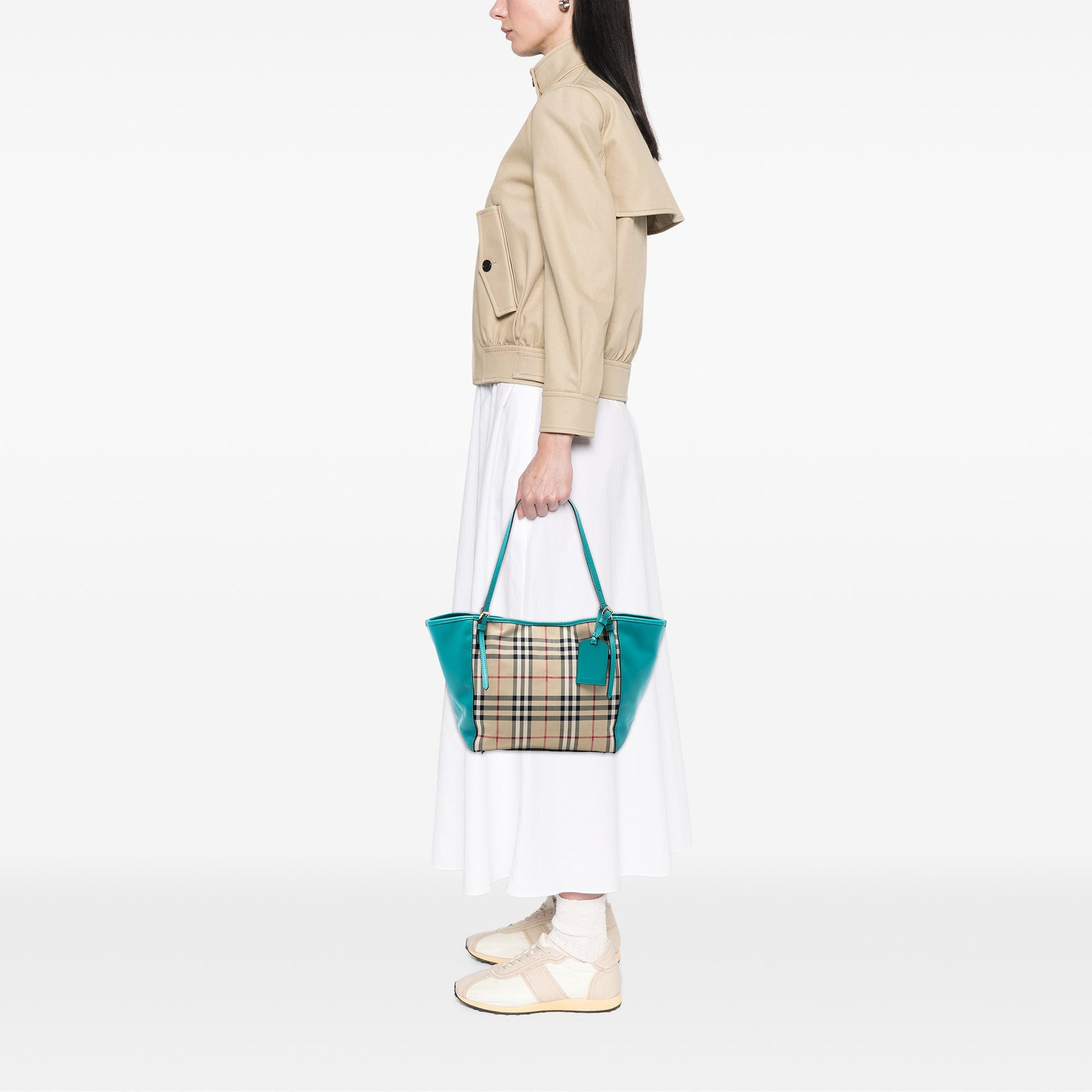 Burberry Small Haymarket Check Canvas and Leather Canterbury Tote