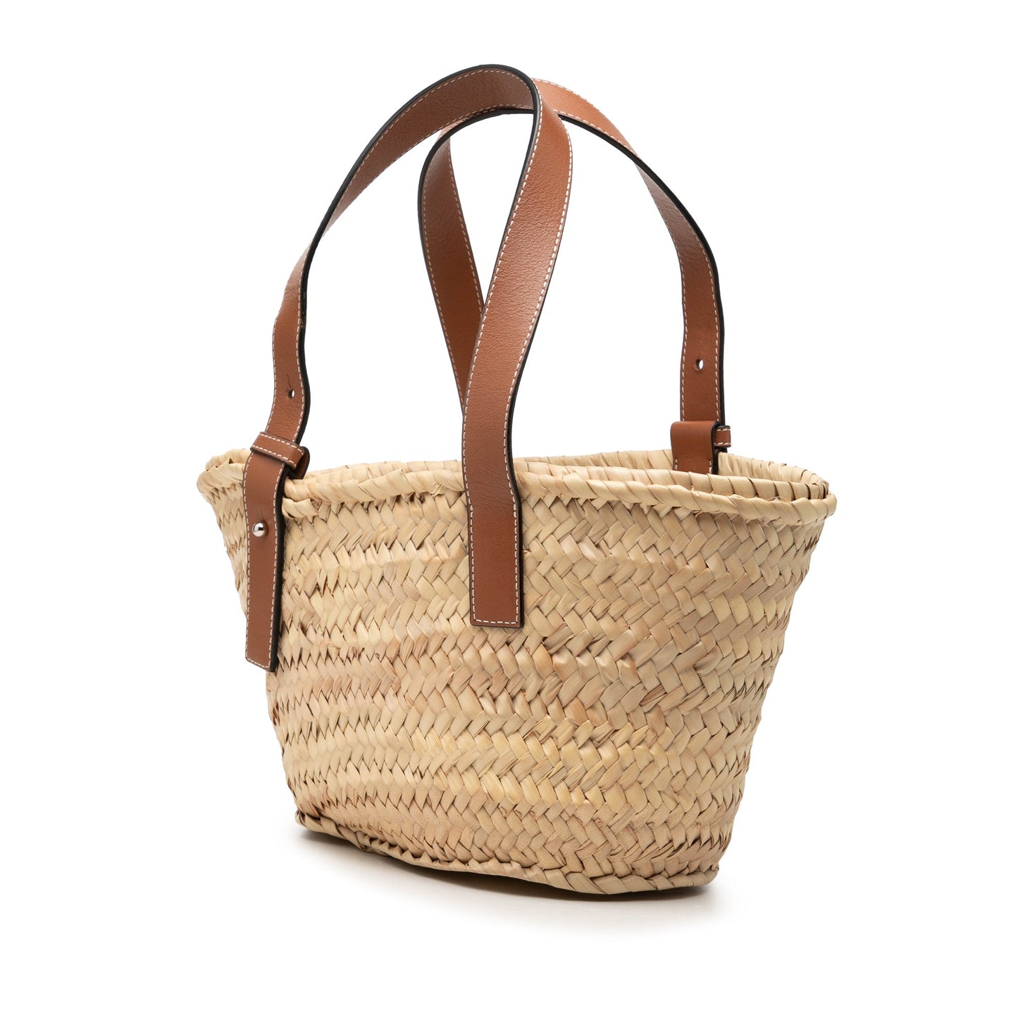 LOEWE Small Raffia Anagram Basket Tote