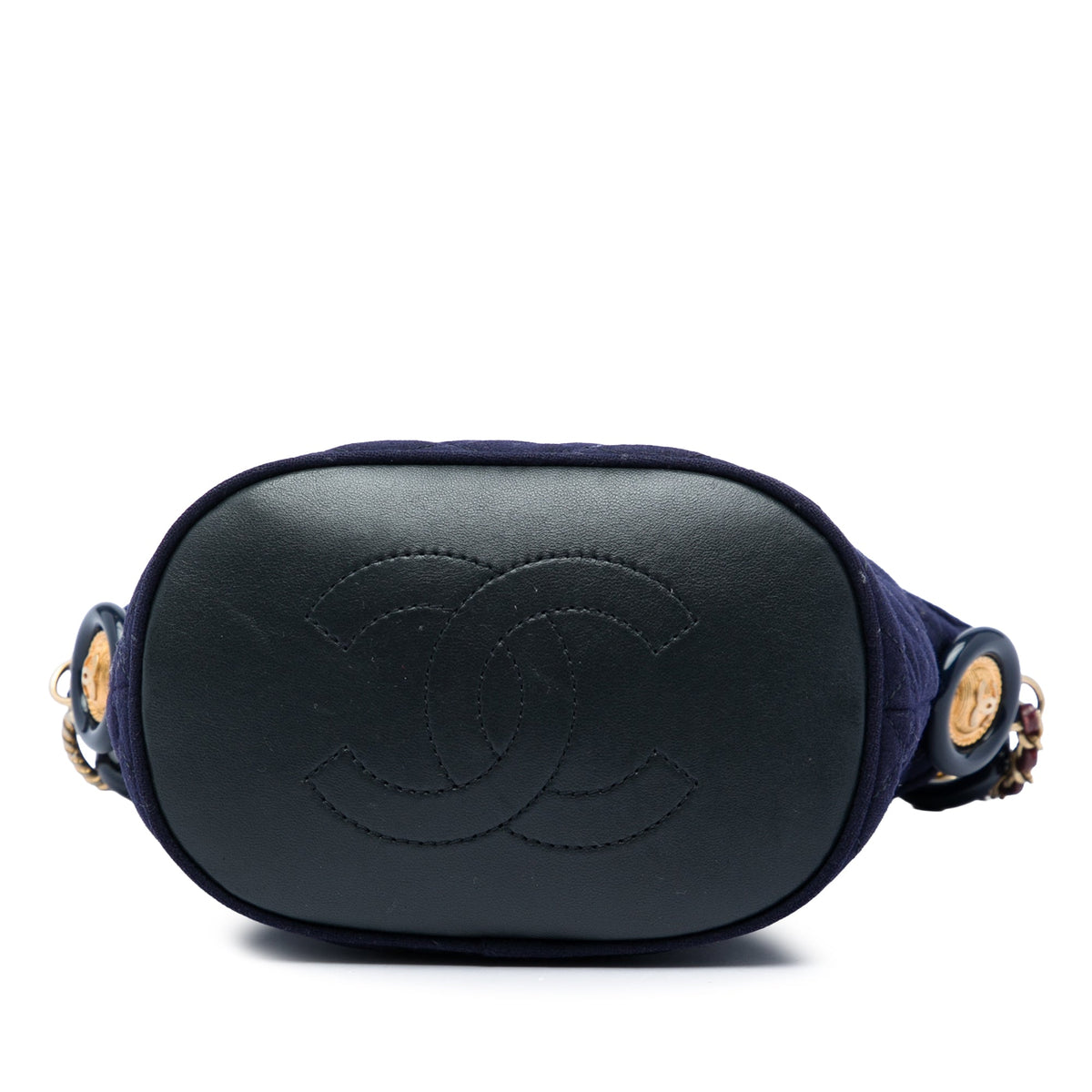 Chanel Paris Hamburg Quilted Wool Coco Sailor Charms Bucket Bag — Blue