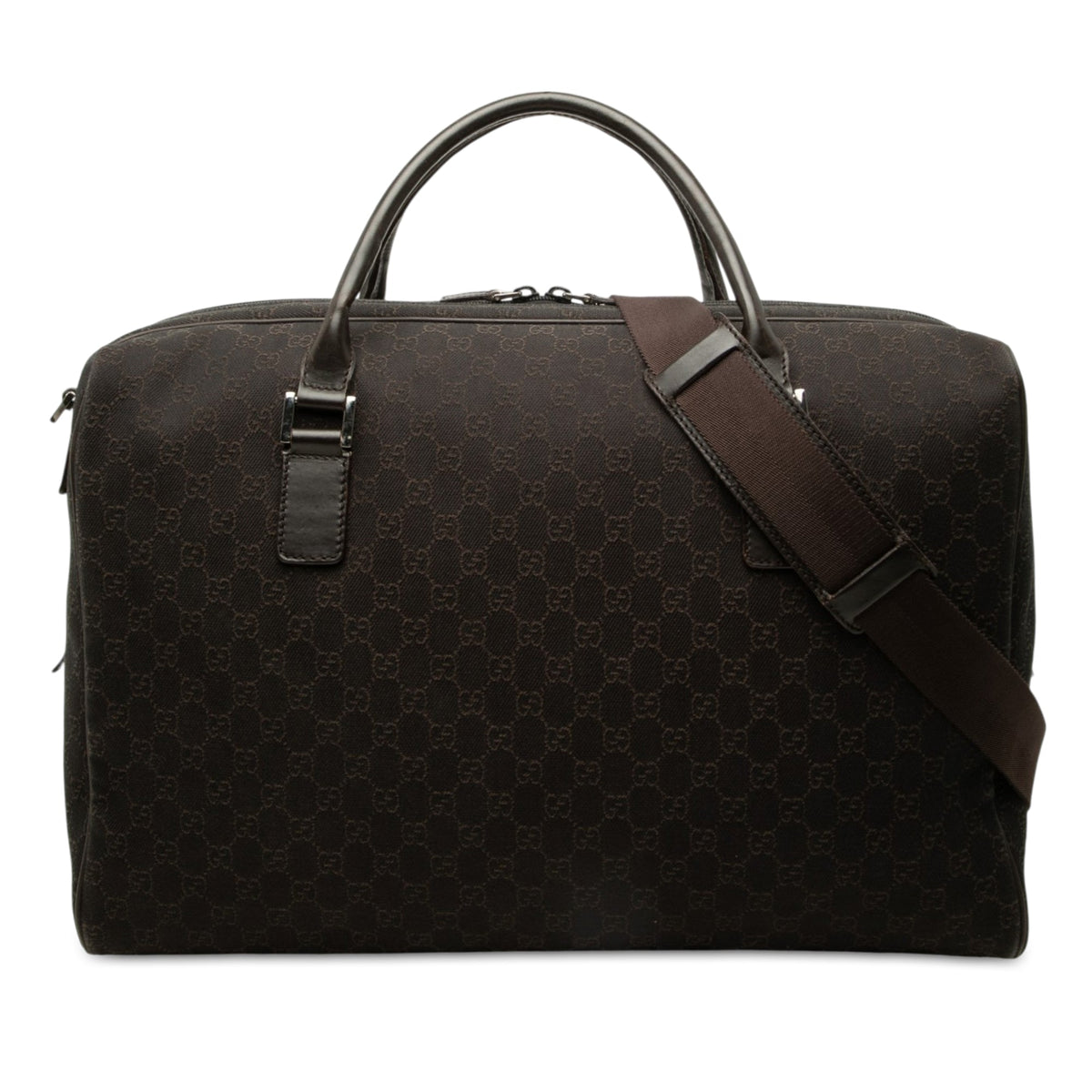 Gucci GG Denim Travel Bag — Brown