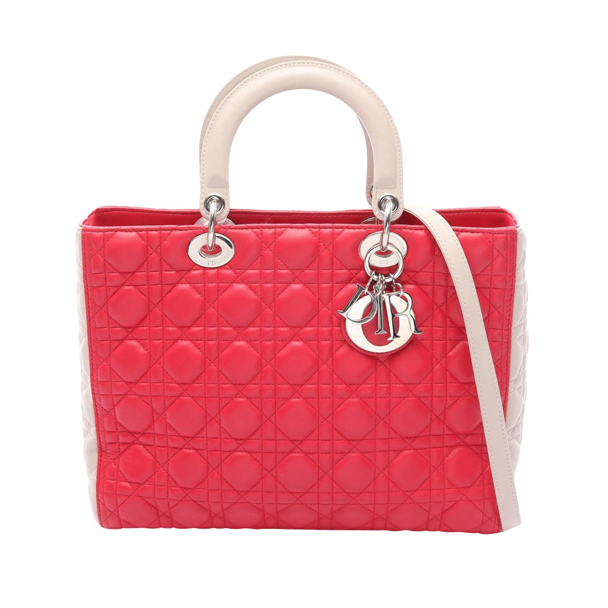 Dior Large Bicolor Lambskin Cannage Lady Dior